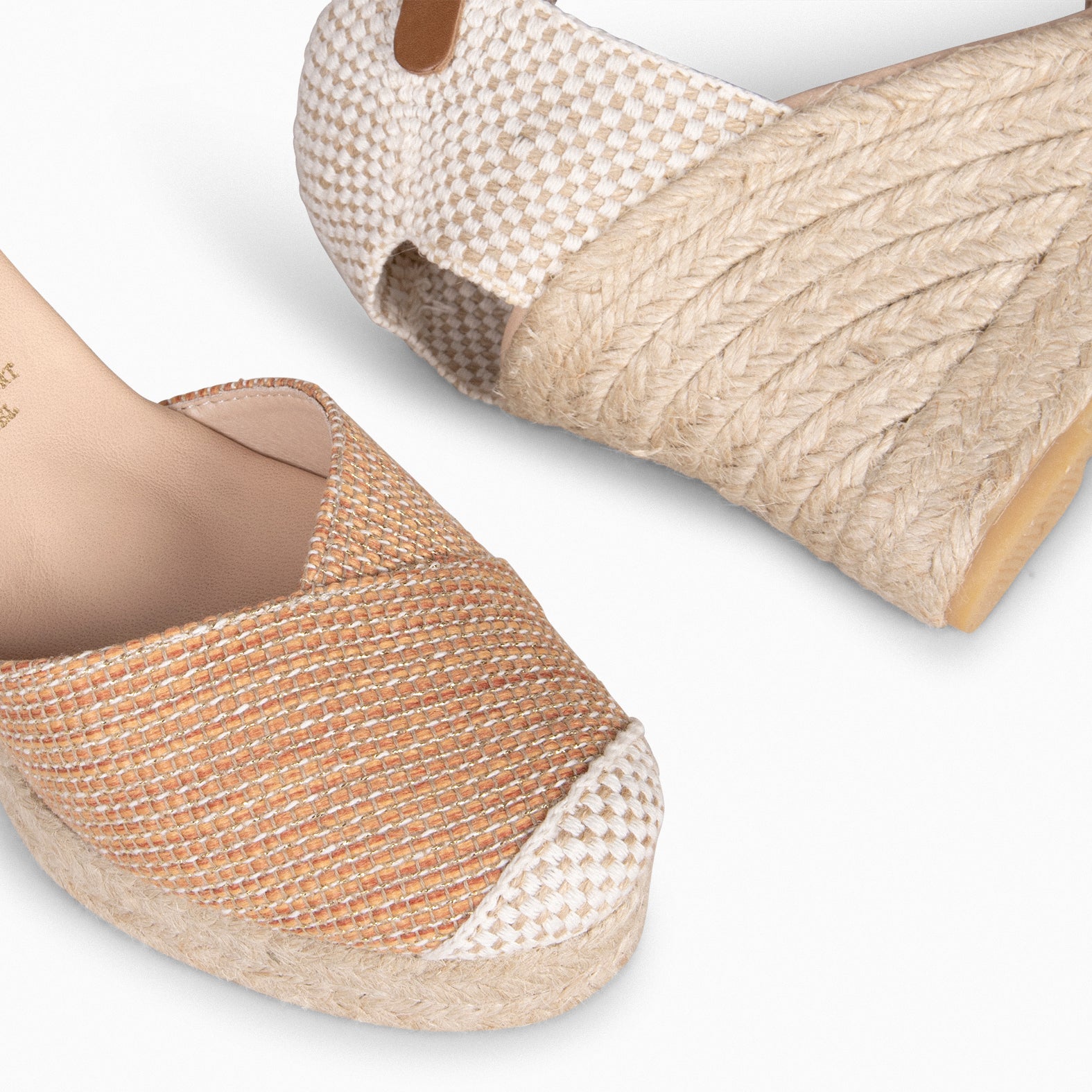 CONIL - Espadrilles ORANGE avec fils dorés