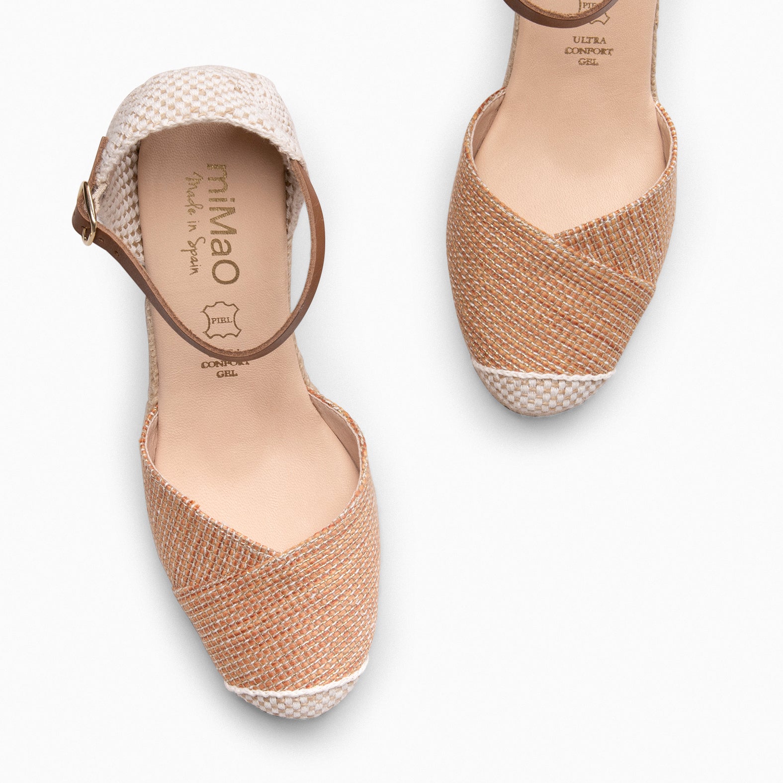 CONIL - Espadrilles ORANGE avec fils dorés