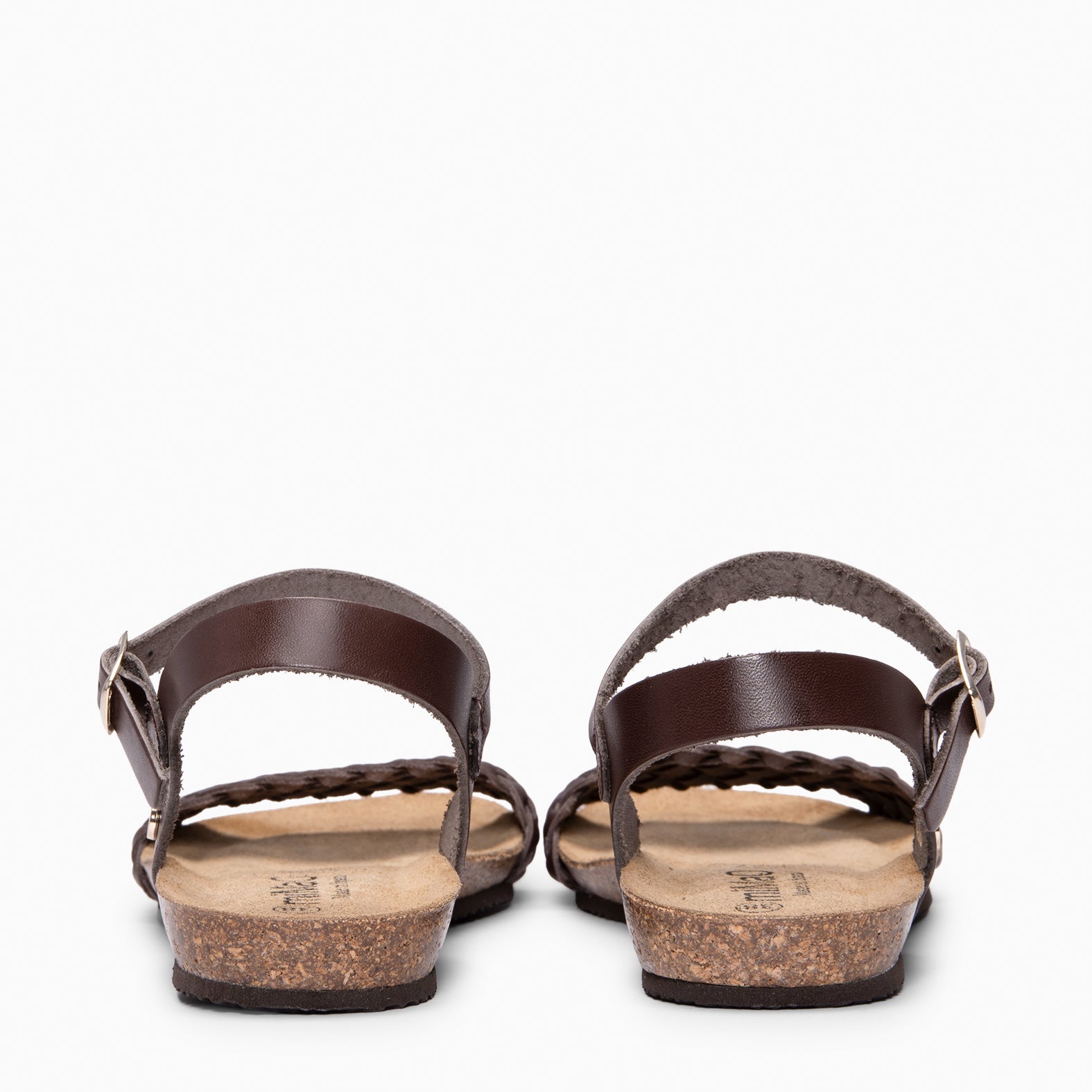 AIRE - Sandalias Planas BIO de tira Trenzada MARRON