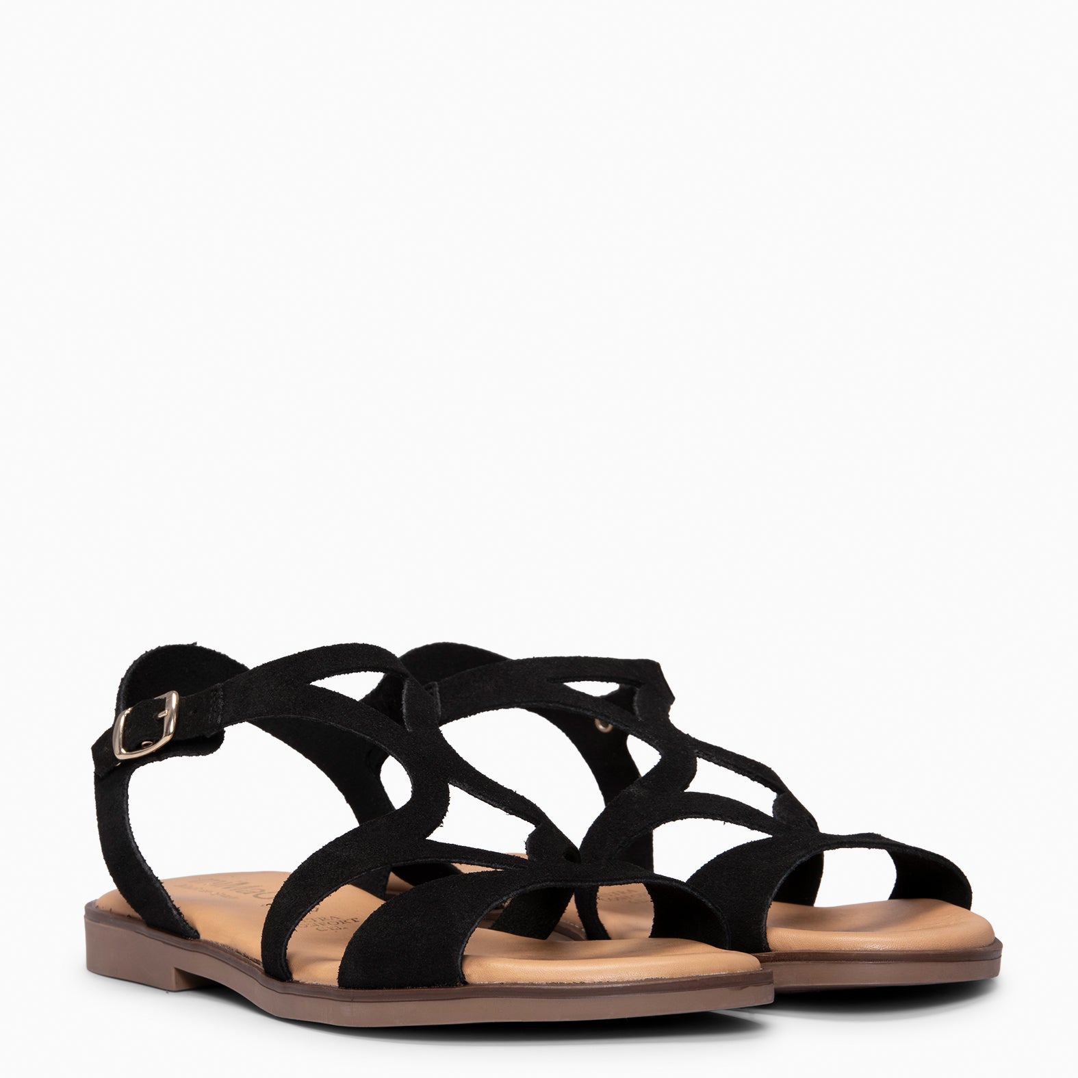 BAMBÚ - Sandalias Planas NEGRO