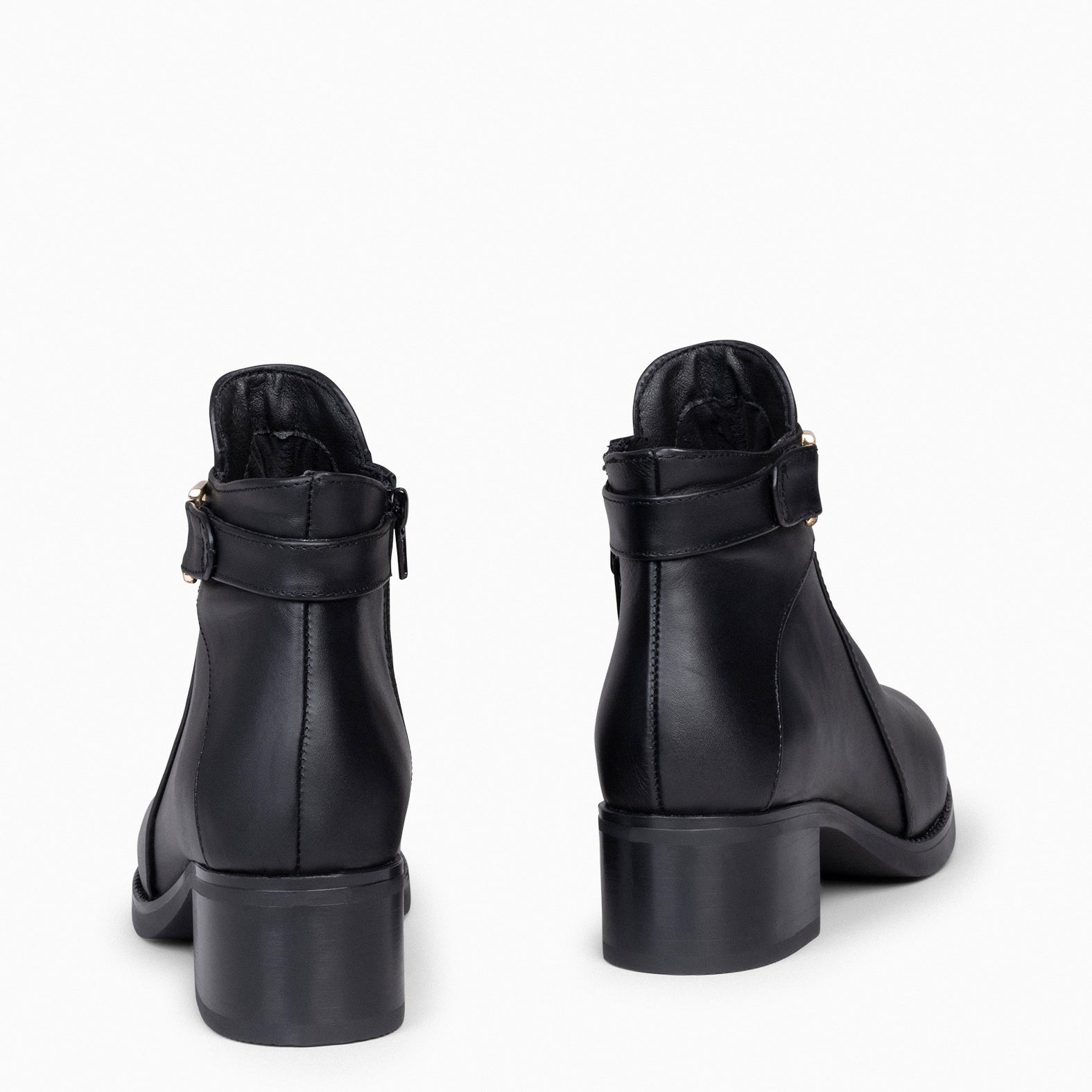 CARDIFF – BLACK Women leather booties 