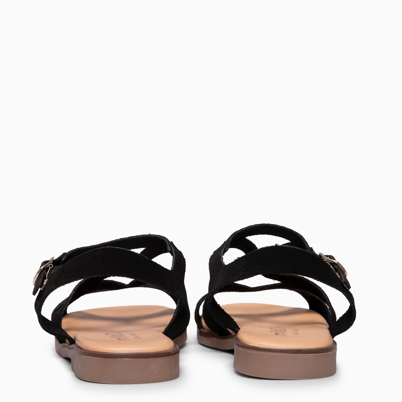 BAMBÚ - Sandalias Planas NEGRO