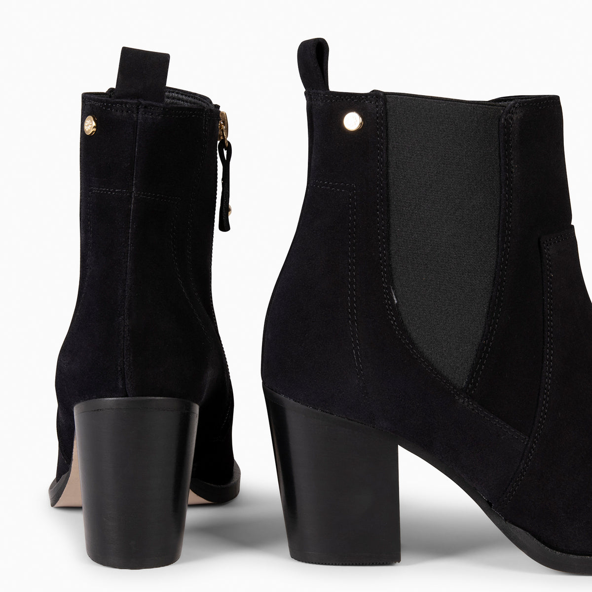 AMBER – Botines de tacón ancho NEGRO