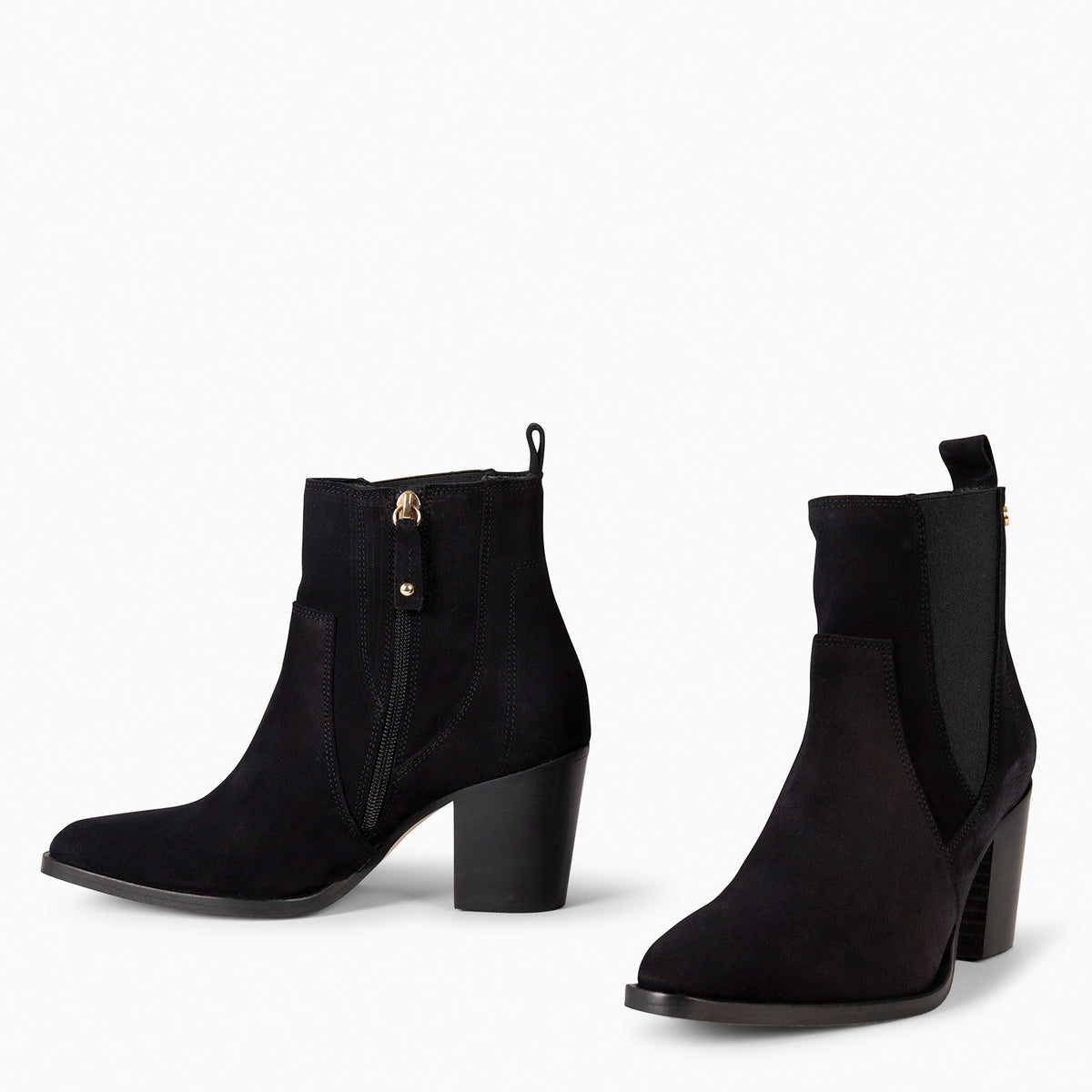 AMBER – Botines de tacón ancho NEGRO
