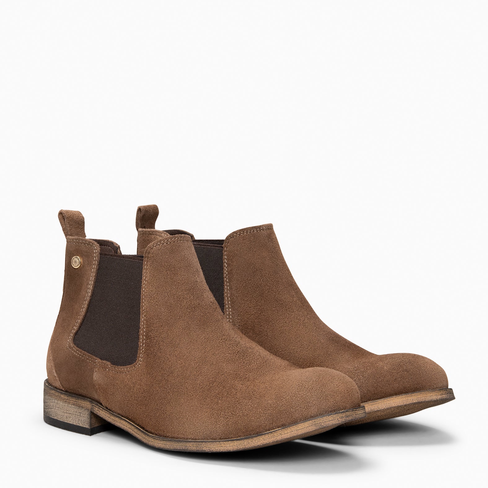 CLAIRE - Botín de serraje estilo Chelsea TAUPE - miMaO ®