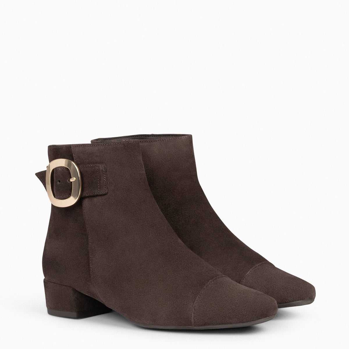 NAPLES - BROWN Women booties with buckle