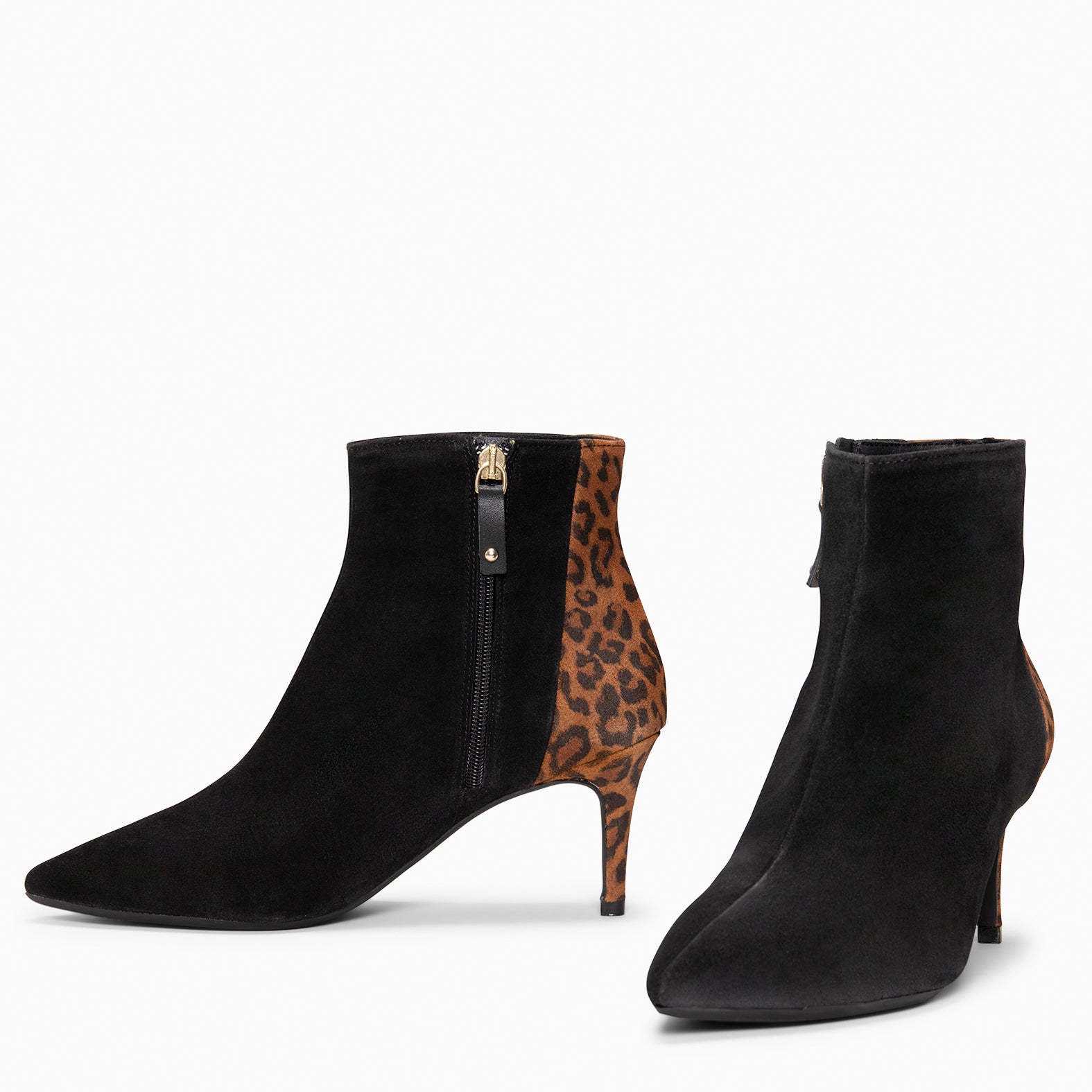 NIGHT - Botines elegantes de tacón fino NEGRO LEOPARDO - miMaO ®