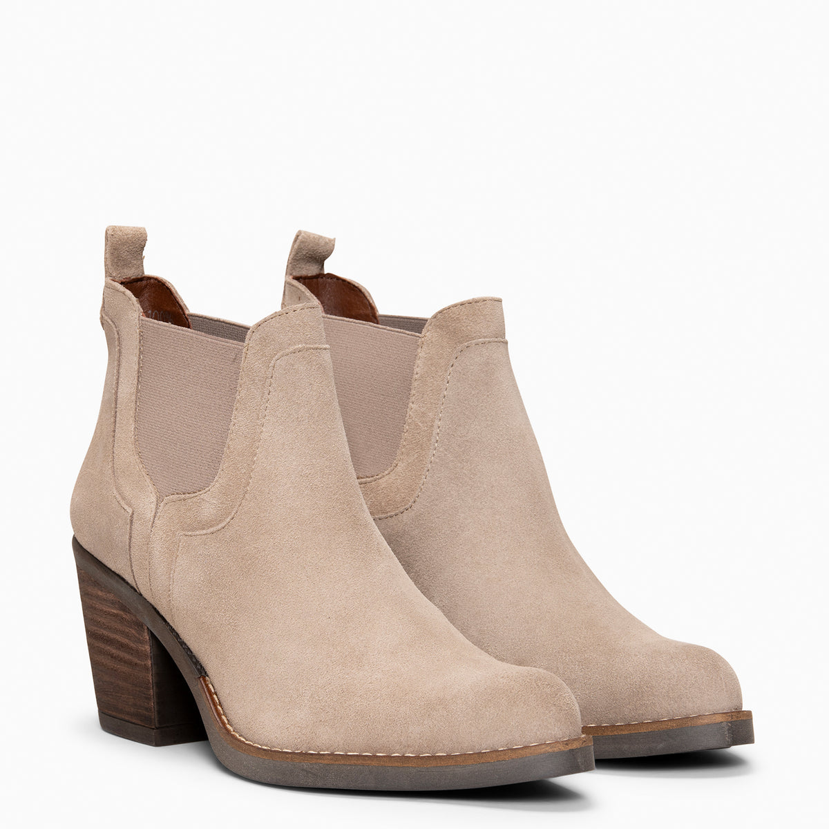 CASSIDY - Botines de tacón alto tipo Chelsea BEIGE - miMaO ®