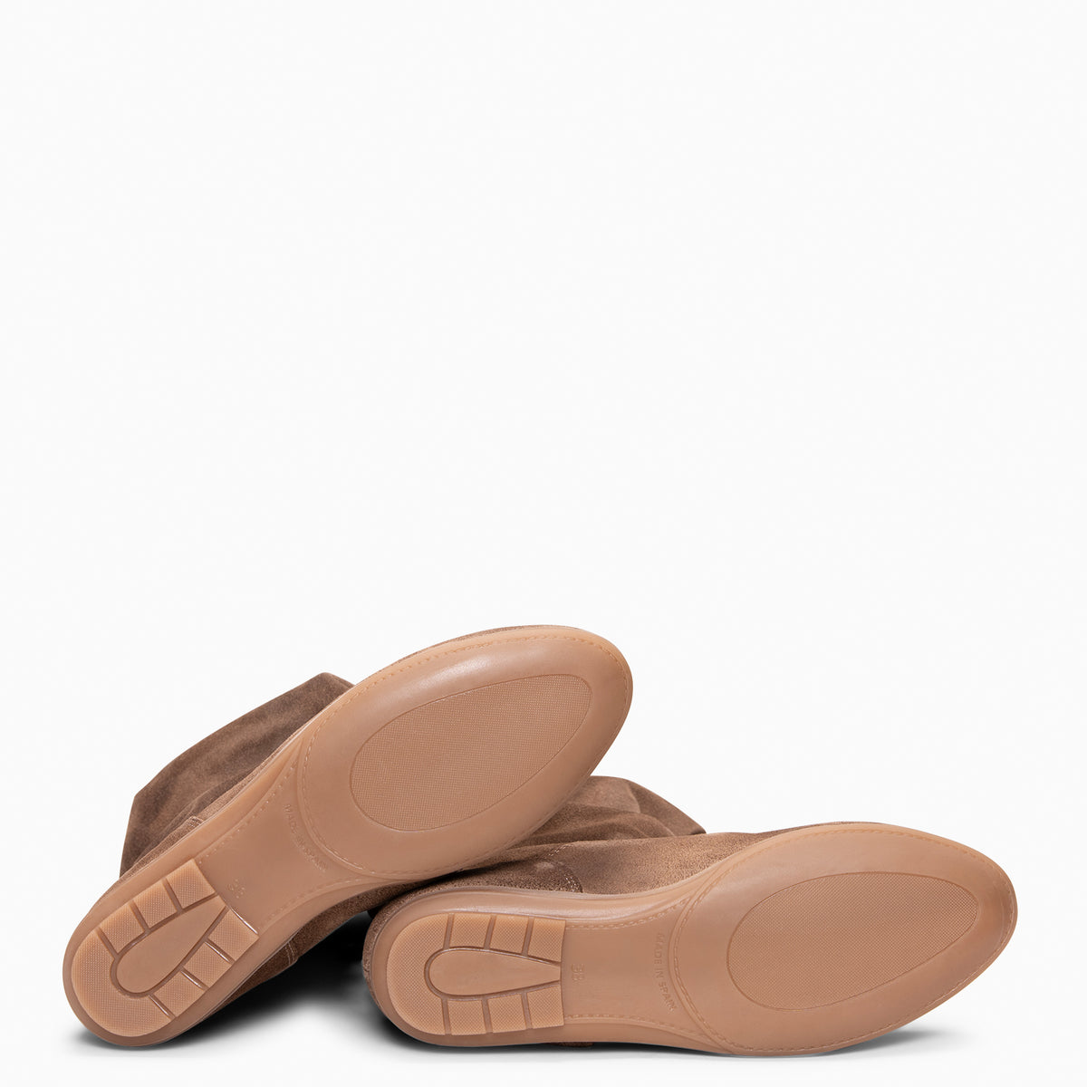 FIONA – Taupe gerimpelde suède laarzen