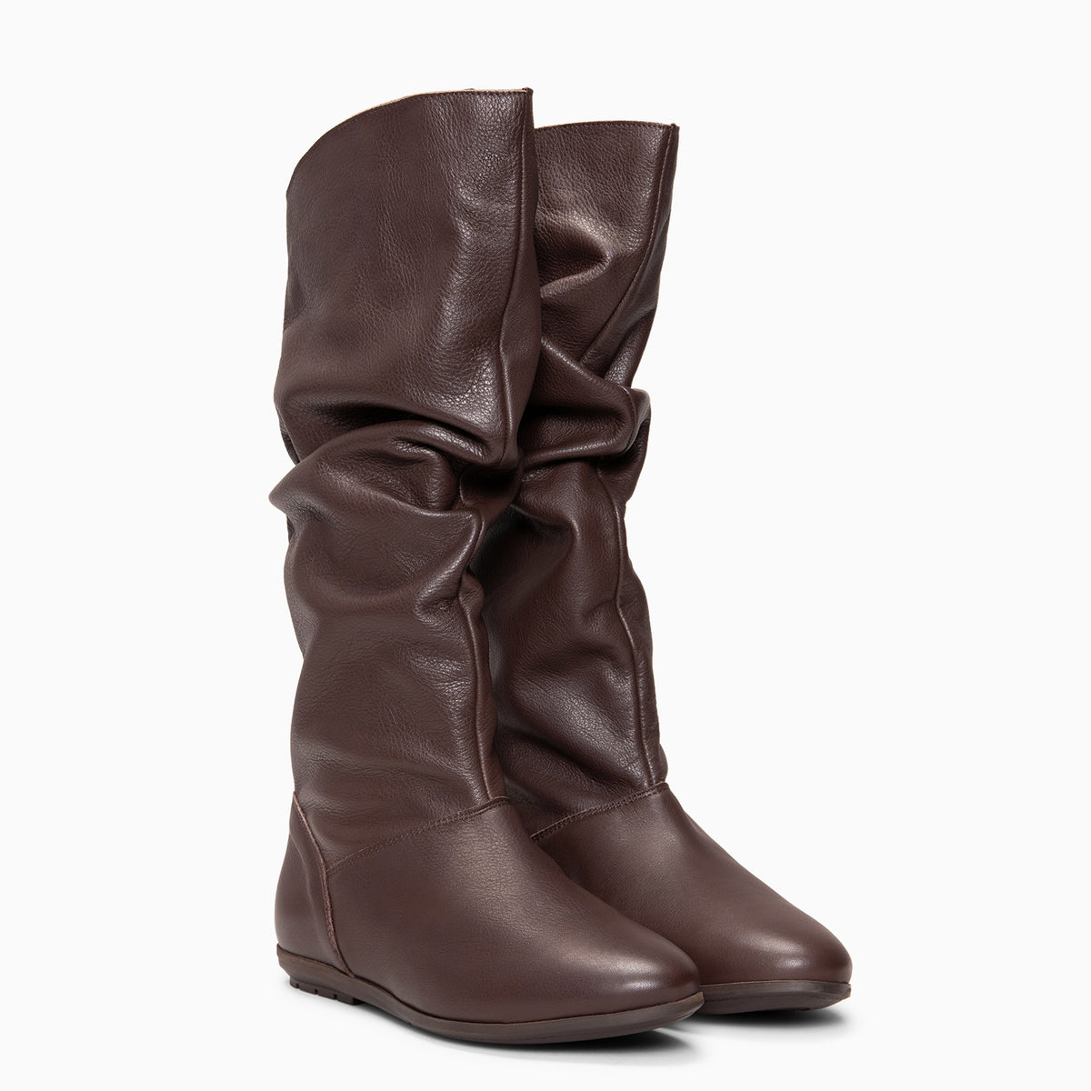 FIONA - BROWN Suede slouch boots