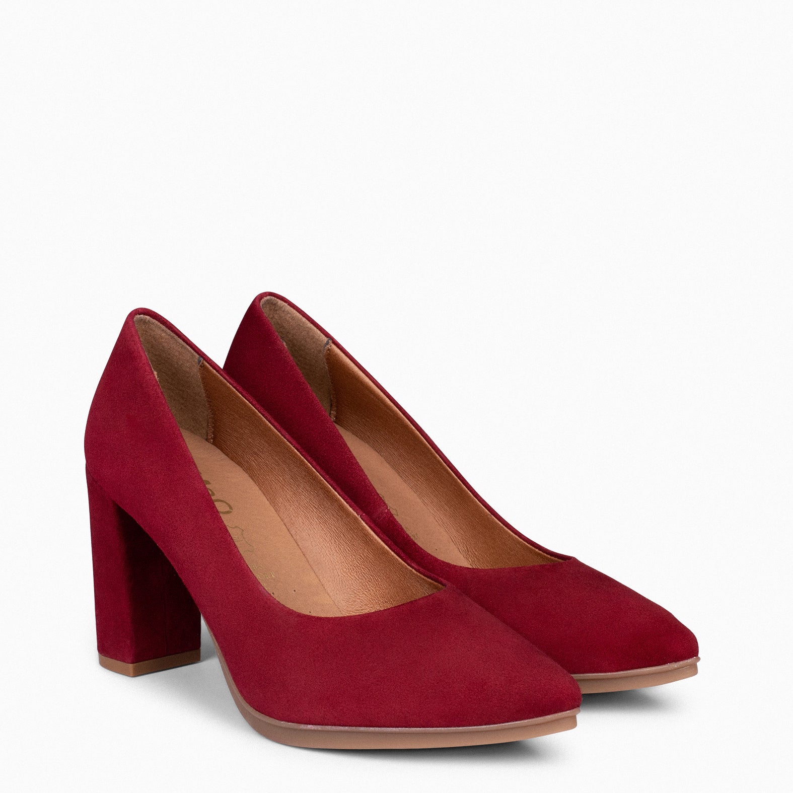 URBAN - BURGUNDY suede high-heeled shoes