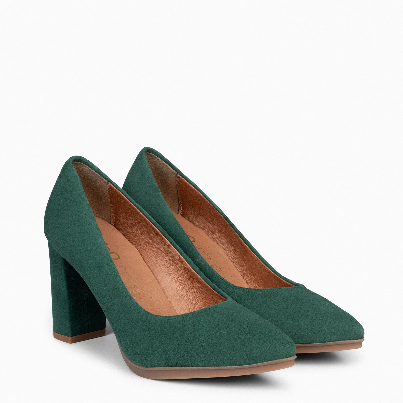 URBAN - GREEN suede high-heeled shoes