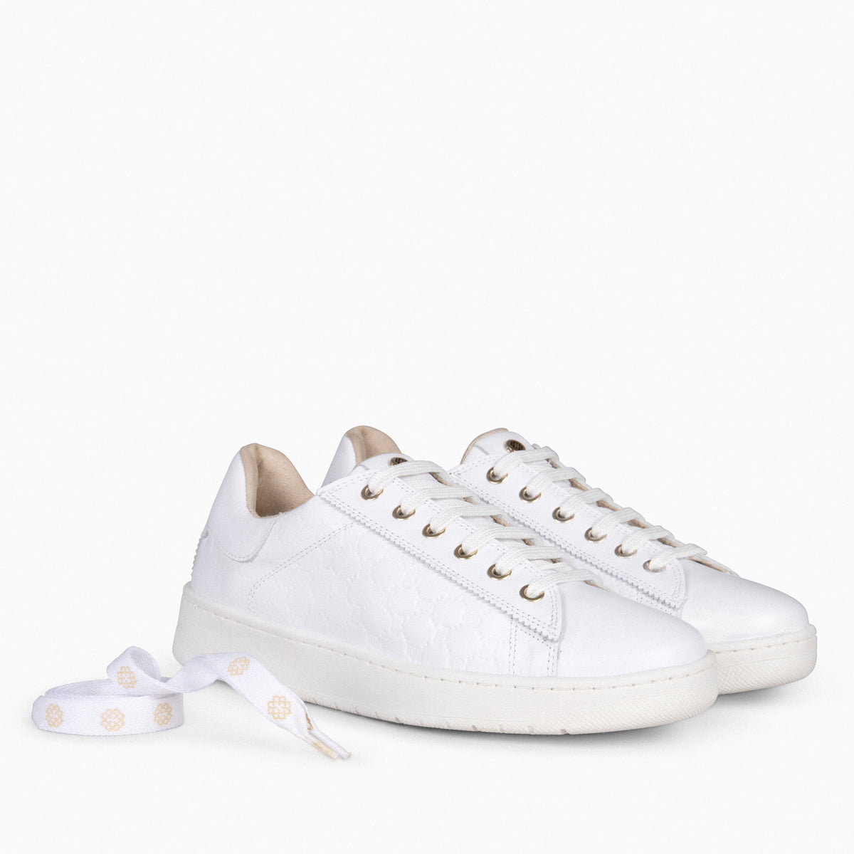 MARSEILLE - Sneakers de ville BLANC à lacets interchangeables BLANC