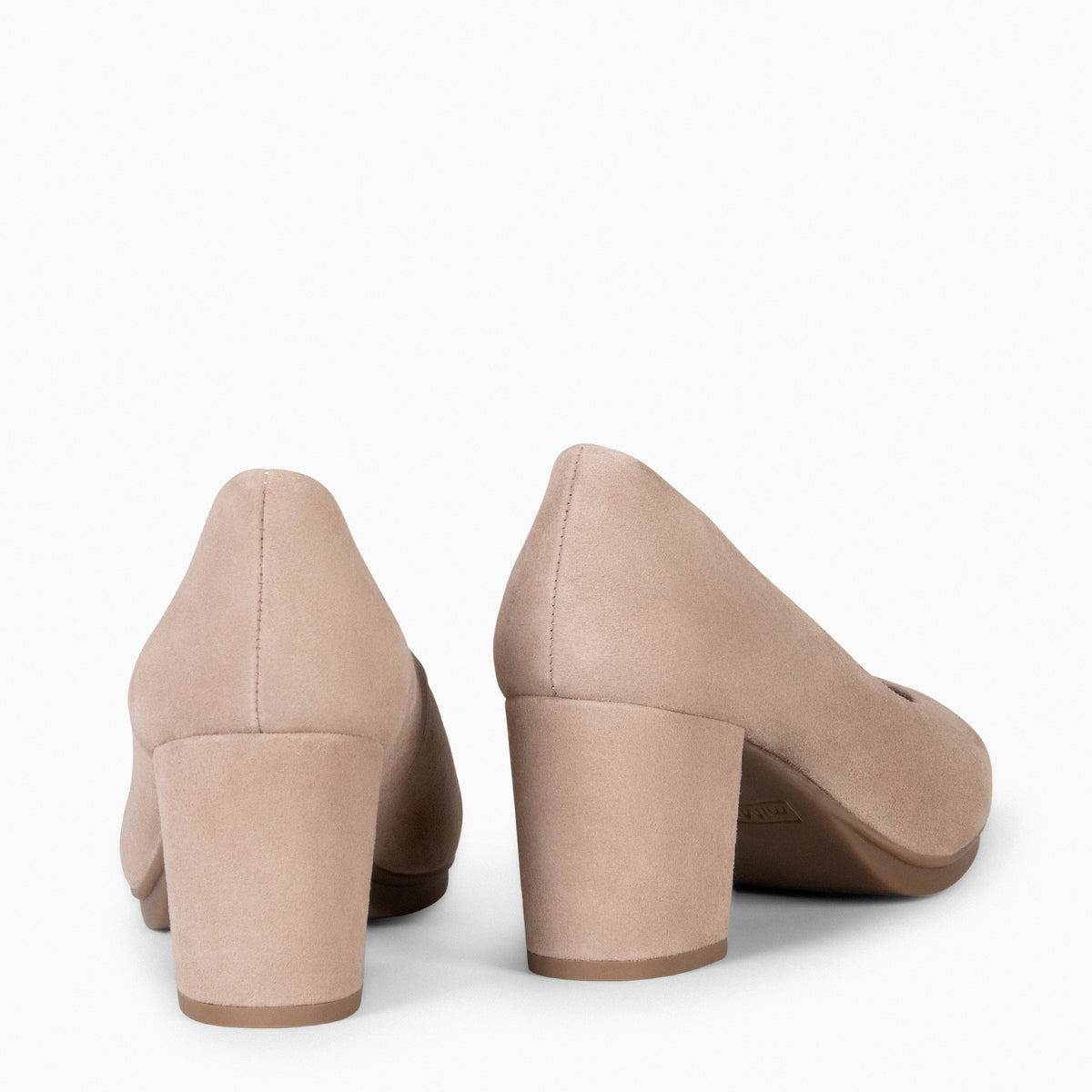 URBAN S - Escarpins à talon moyen en daim NUDE