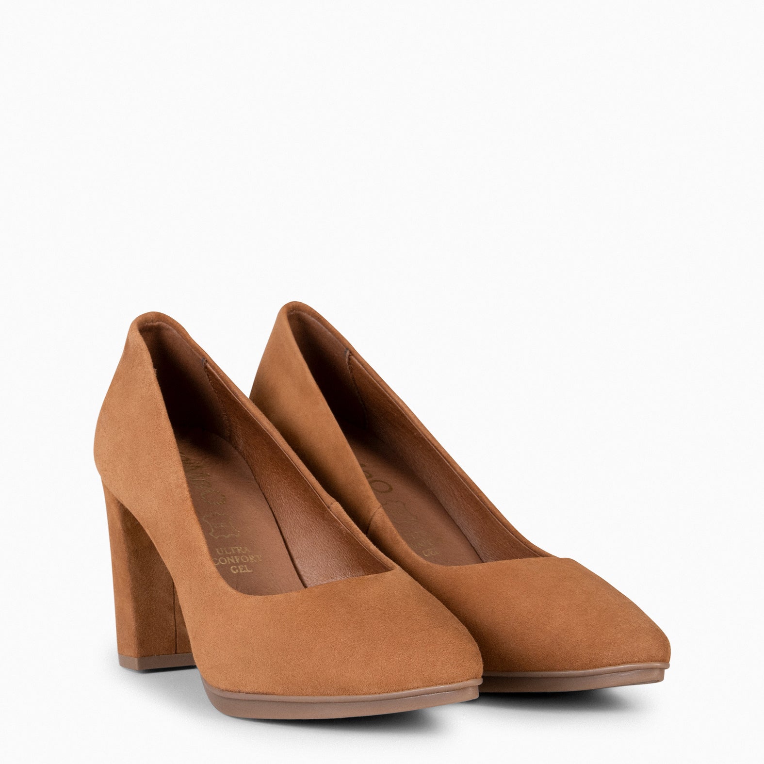 URBAN - BROWN suede high-heeled shoes