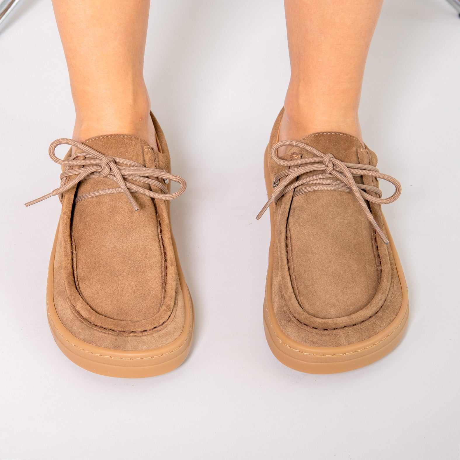 NIMBO - Mocasines de cordones Baresoft TAUPE