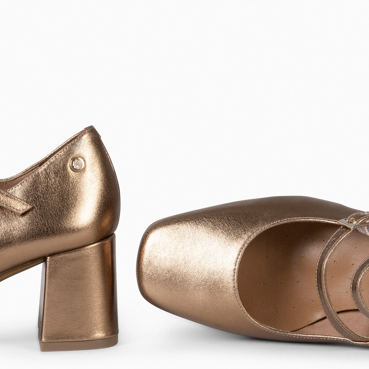 FEBRIS - Zapatos de piel con doble pulsera ORO - miMaO ®
