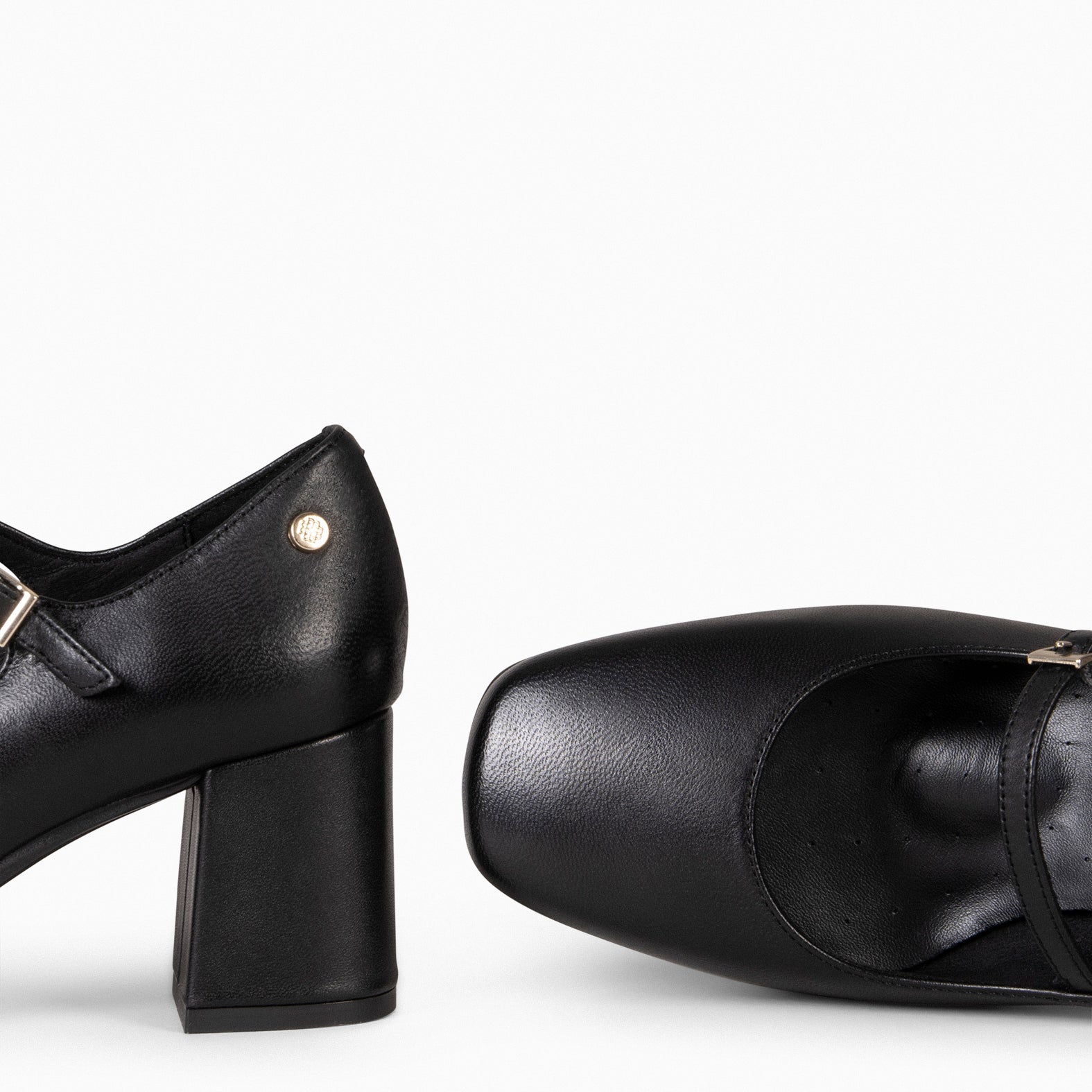 FEBRIS - Zapatos de piel con doble pulsera NEGRO - miMaO ®