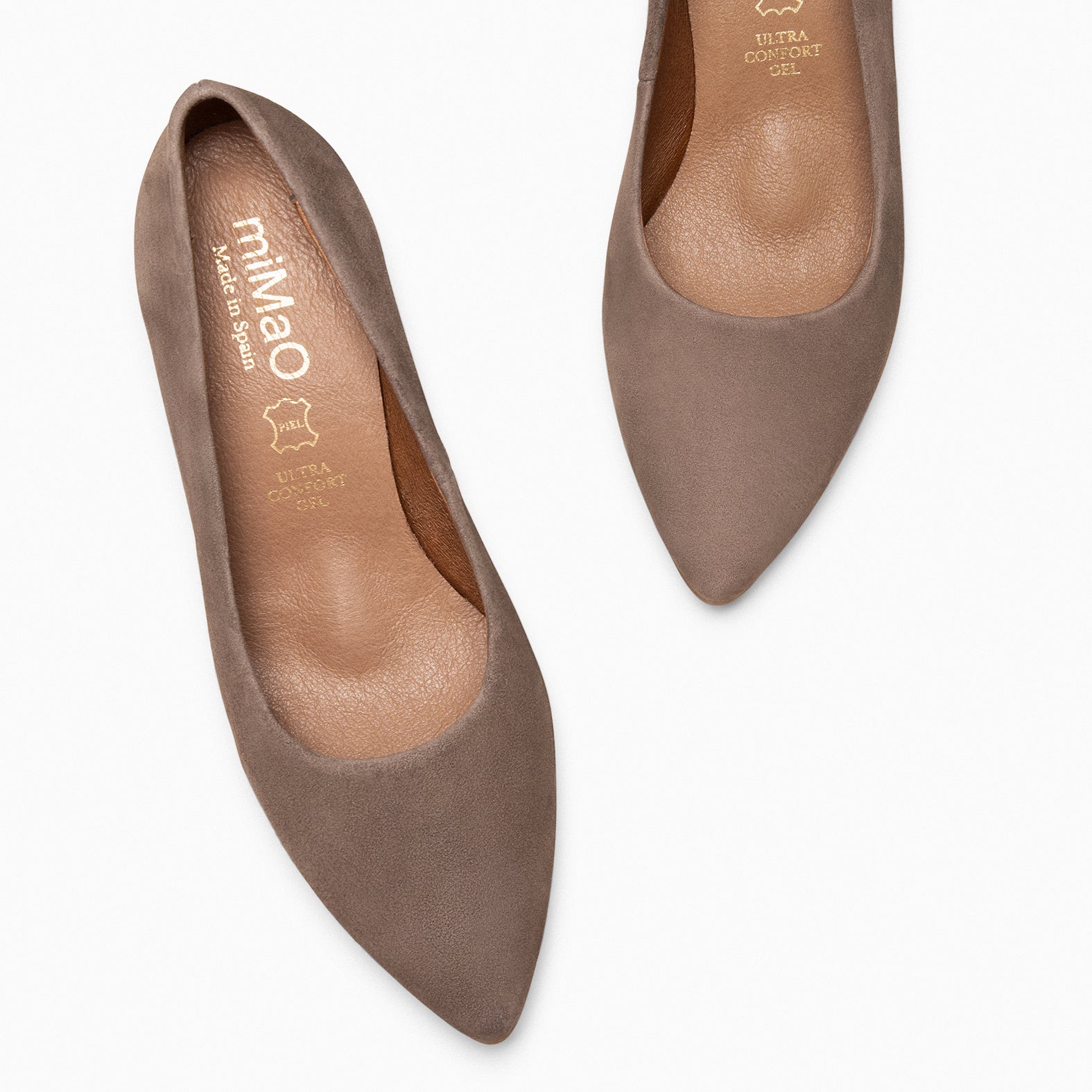 URBAN S - TAUPE suede mid-heeled shoes