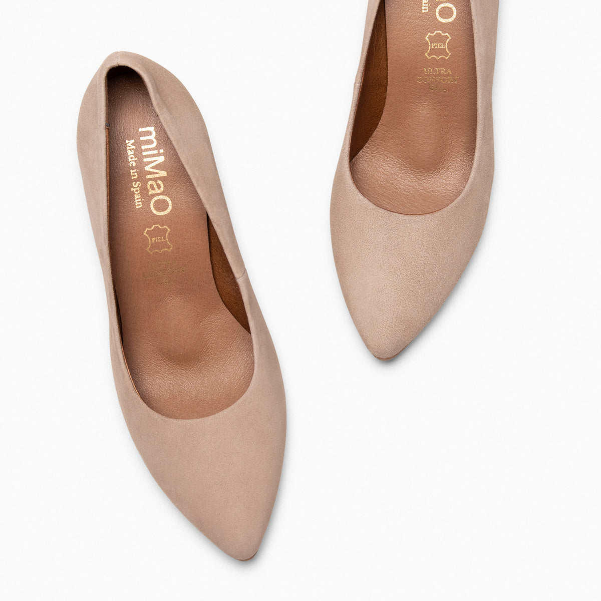 URBAN - Zapatos de tacón alto de ante NUDE