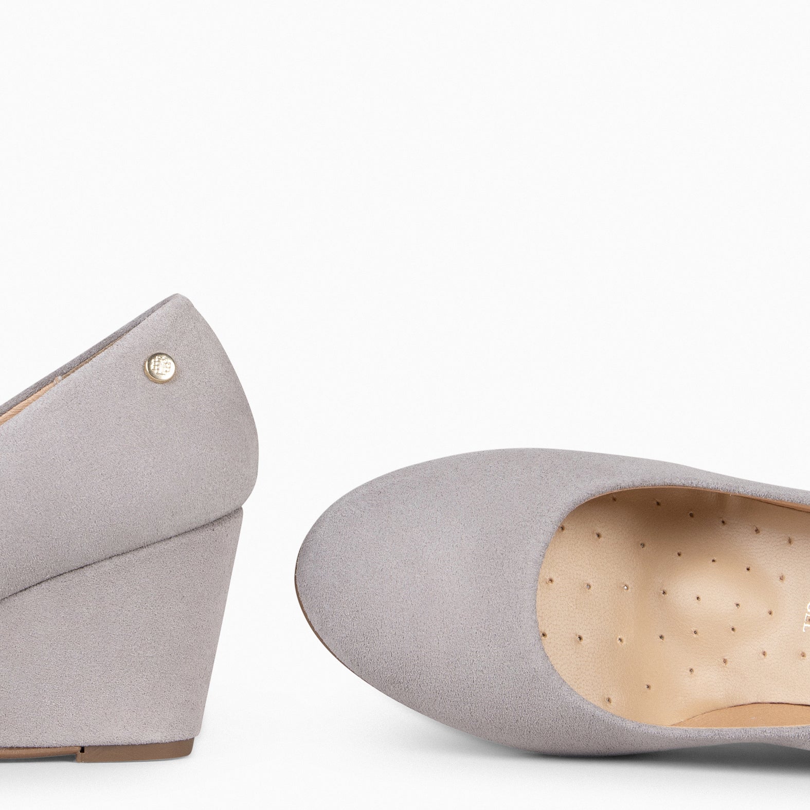 REDONDO CUÑA – Zapato de mujer con cuña GRIS - miMaO ®