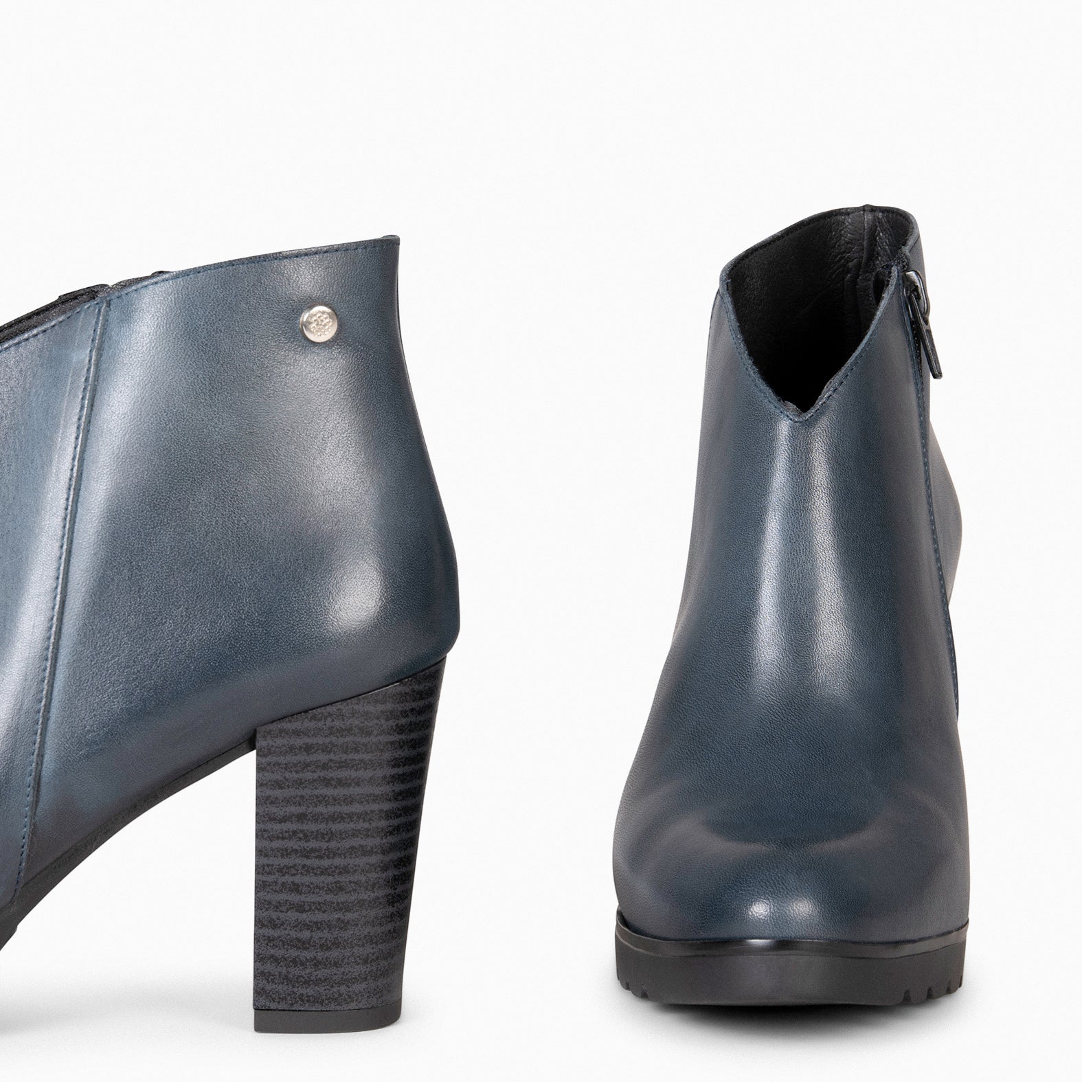 CLASSIC - Botines de tacón de piel MARINO