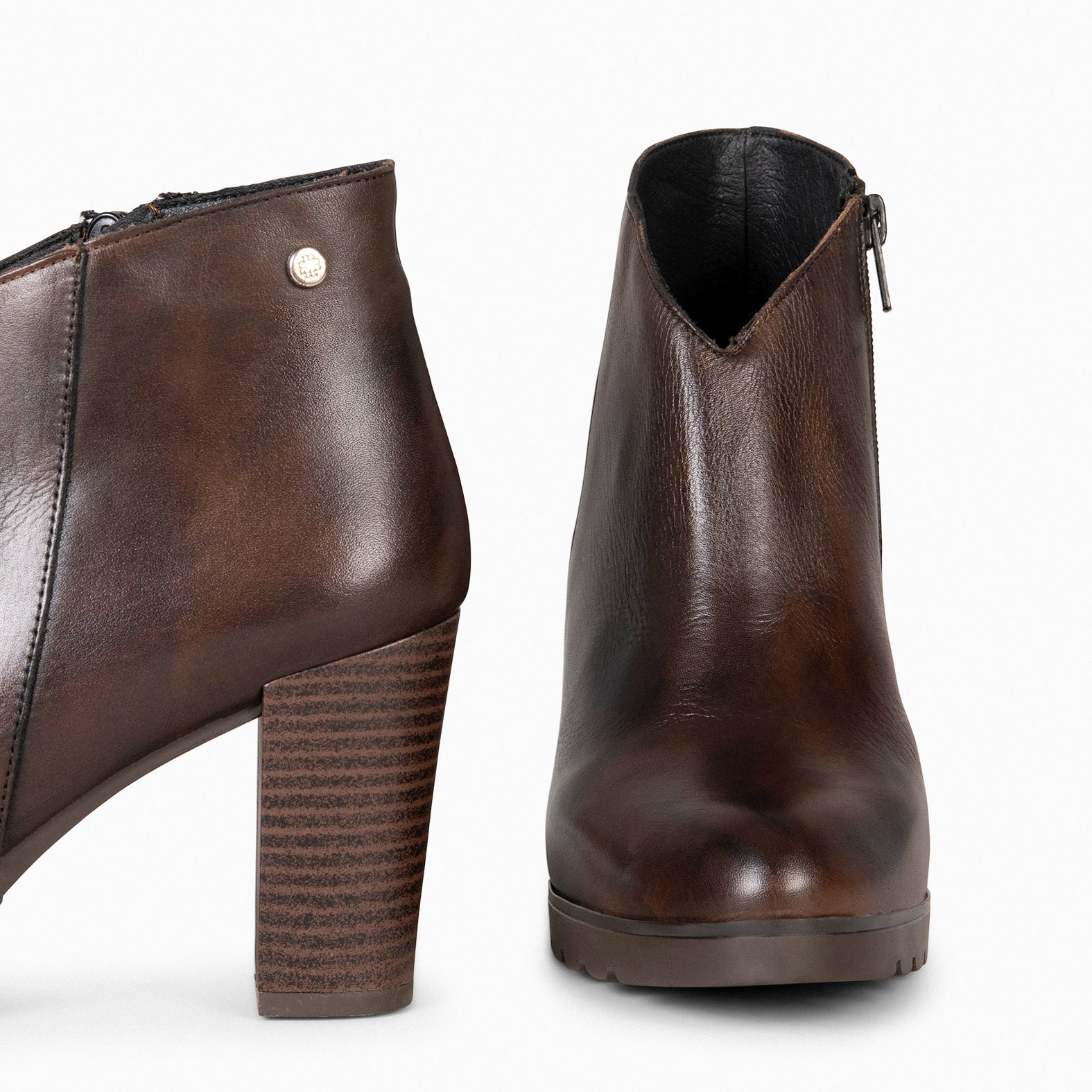 CLASSIC - Botines de mujer con tacón en MARRON - miMaO ®