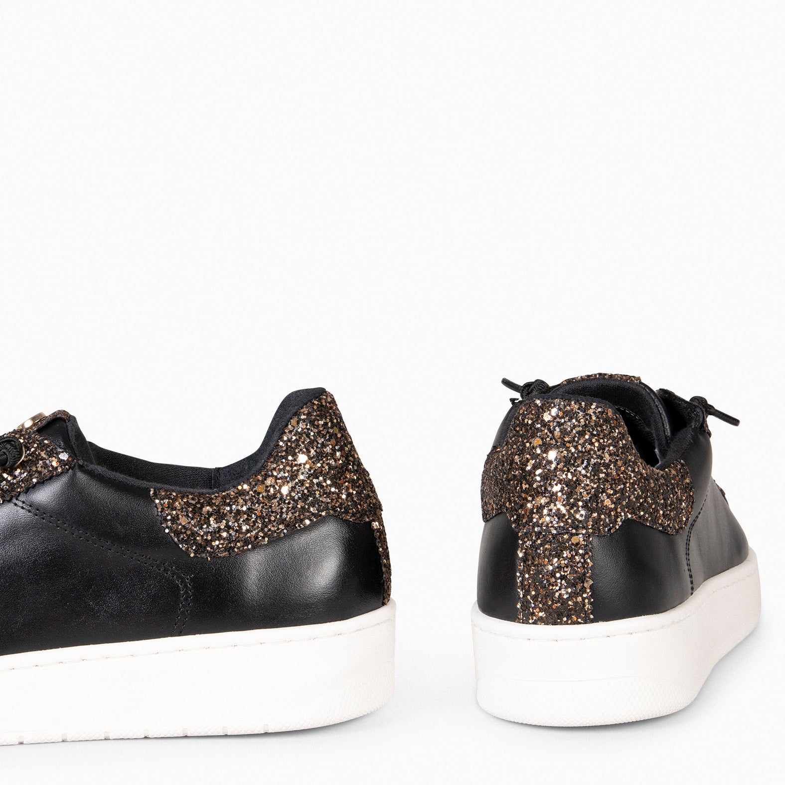 TOULOUSE - Zapatillas cordones elásticos NEGRO GLITTER - miMaO ®