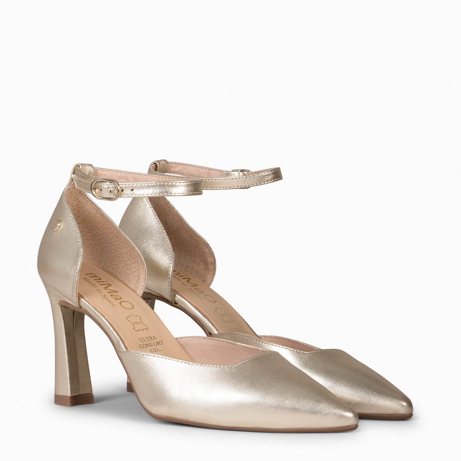 AINHOA - Zapato de tacón punta fina PLATINO - miMaO ®