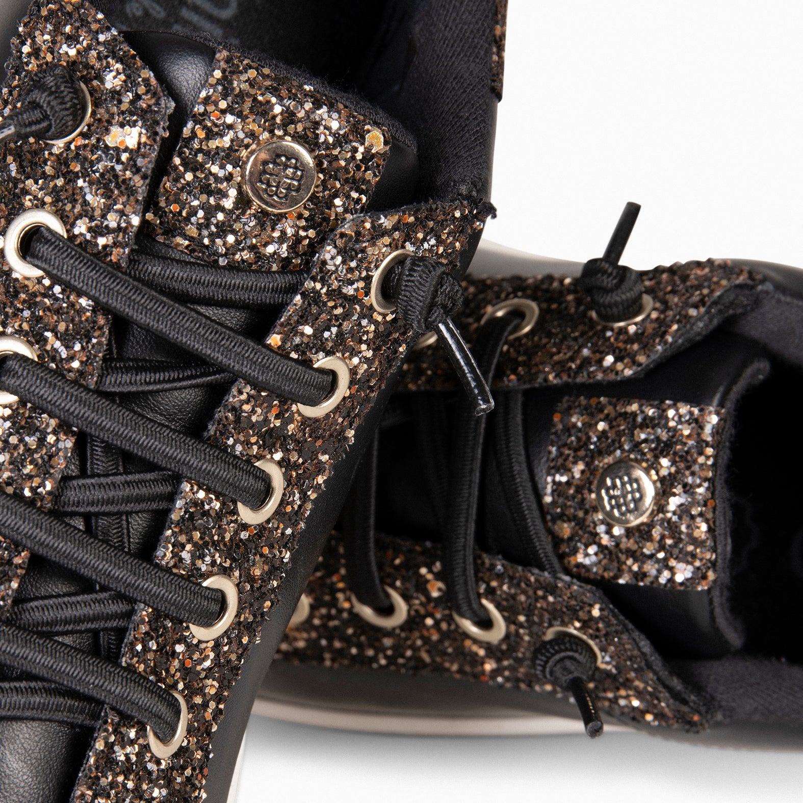 TOULOUSE - Zapatillas cordones elásticos NEGRO GLITTER - miMaO ®