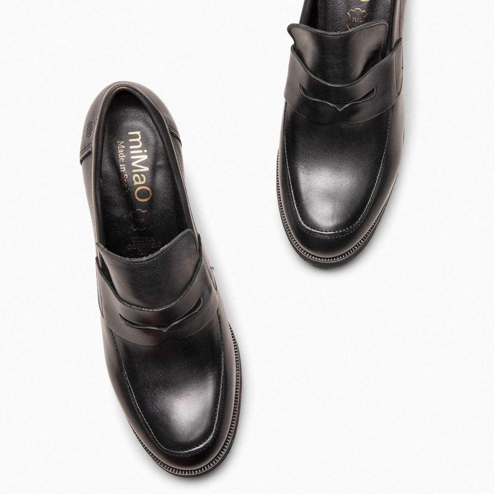 TREND – Mocasín con tacón y plataforma NEGRO - miMaO ®