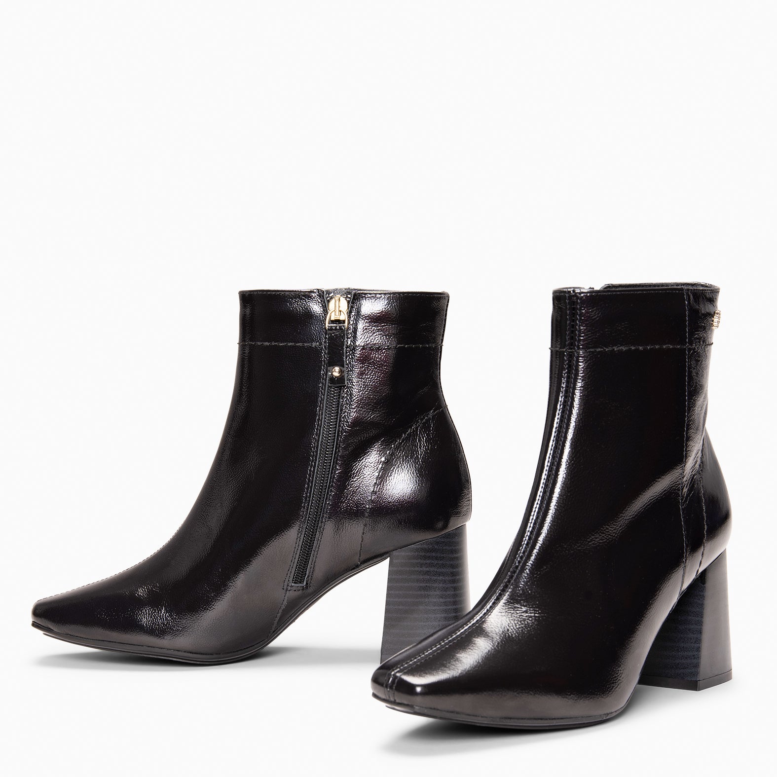 LIPPA - Botines de tacón alto de charol NEGRO - miMaO ®
