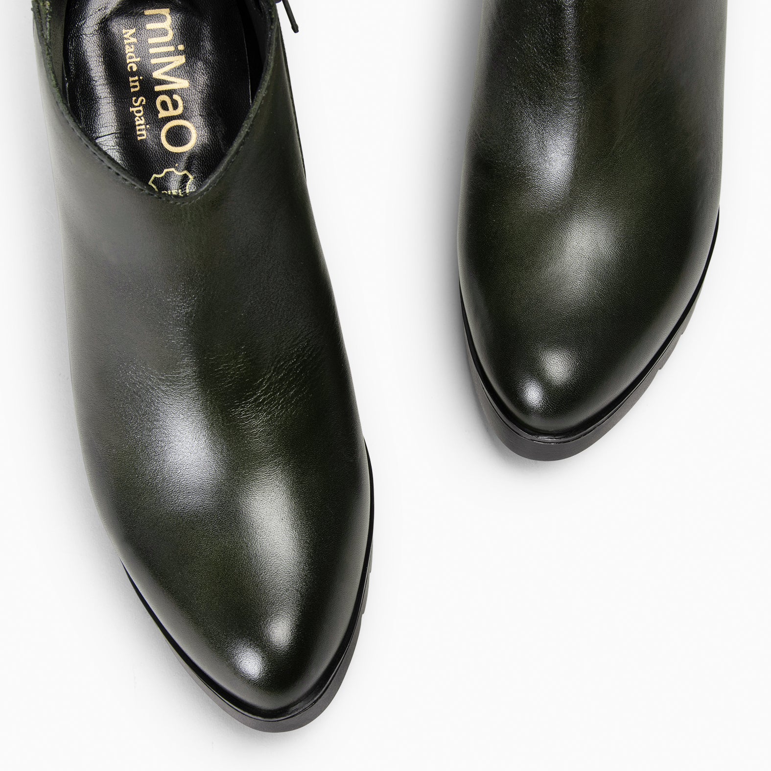 CLASSIC - Botines de mujer con tacón VERDE - miMaO ®