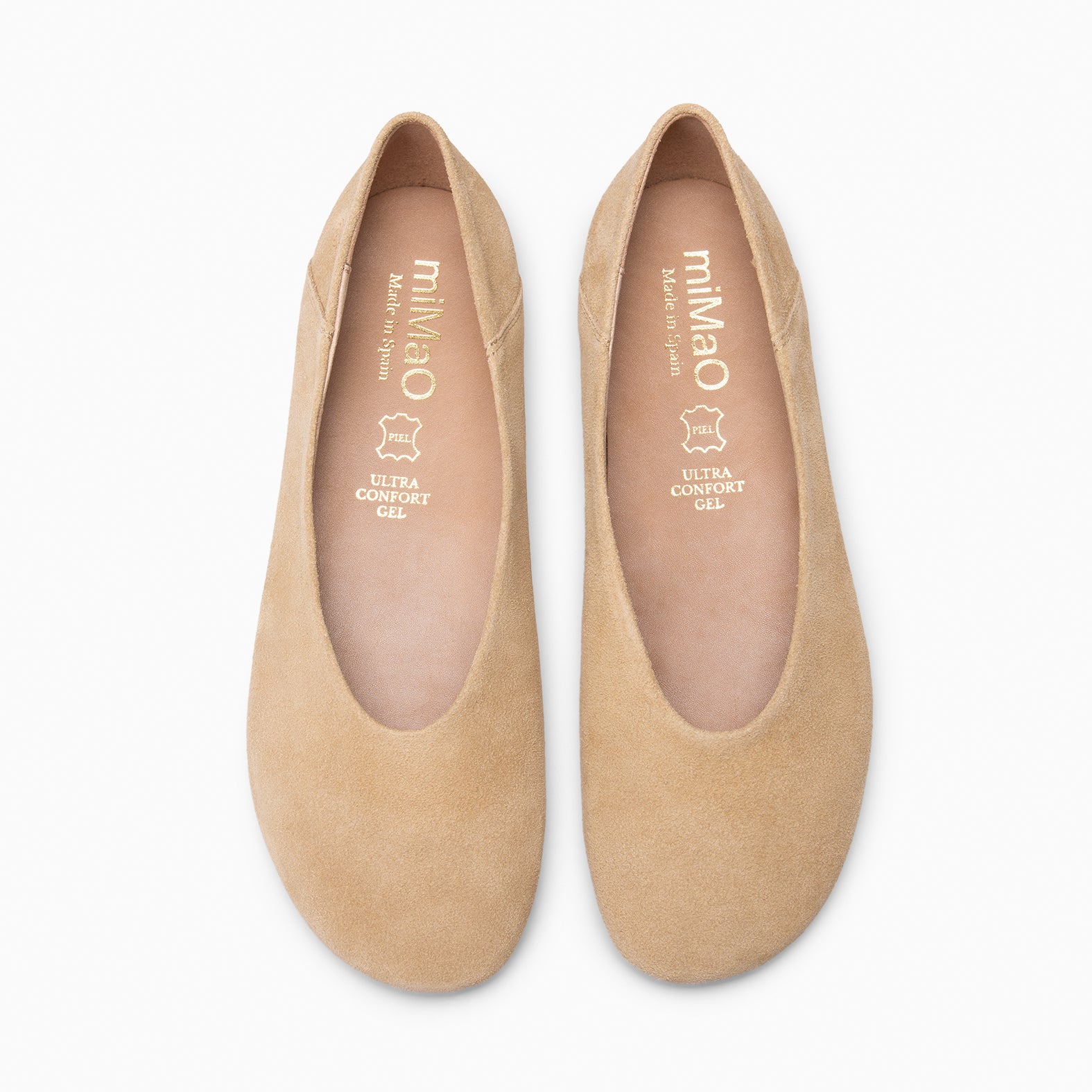 BOREAL - Ballerines pour femme en daim BEIGE