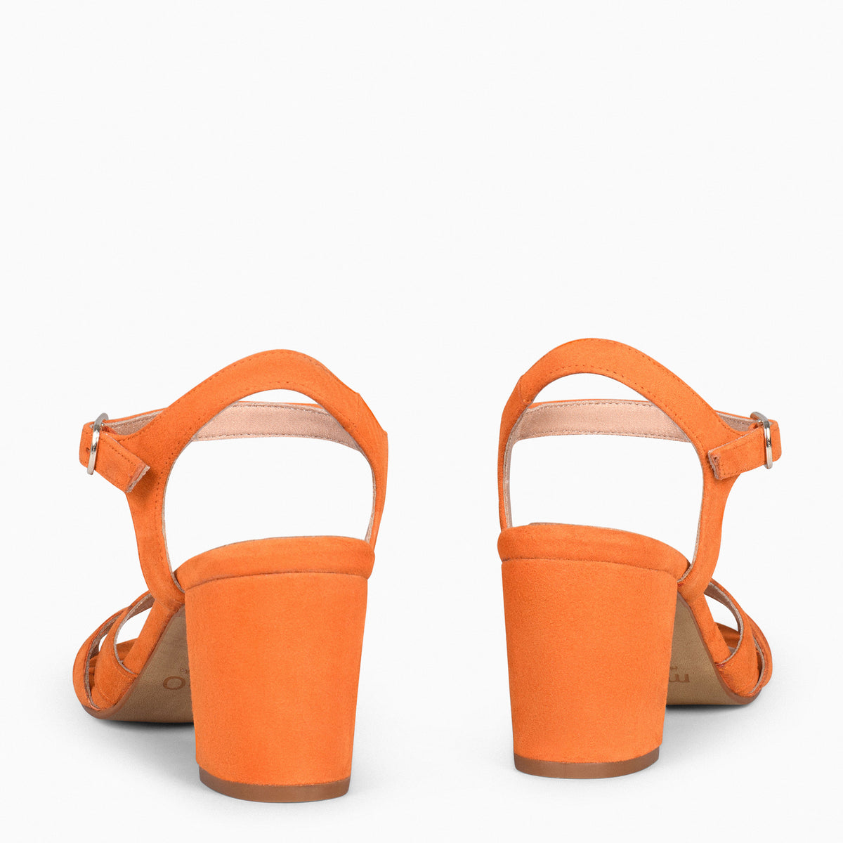 MUSA – Sandalias de Tacón ancho NARANJA