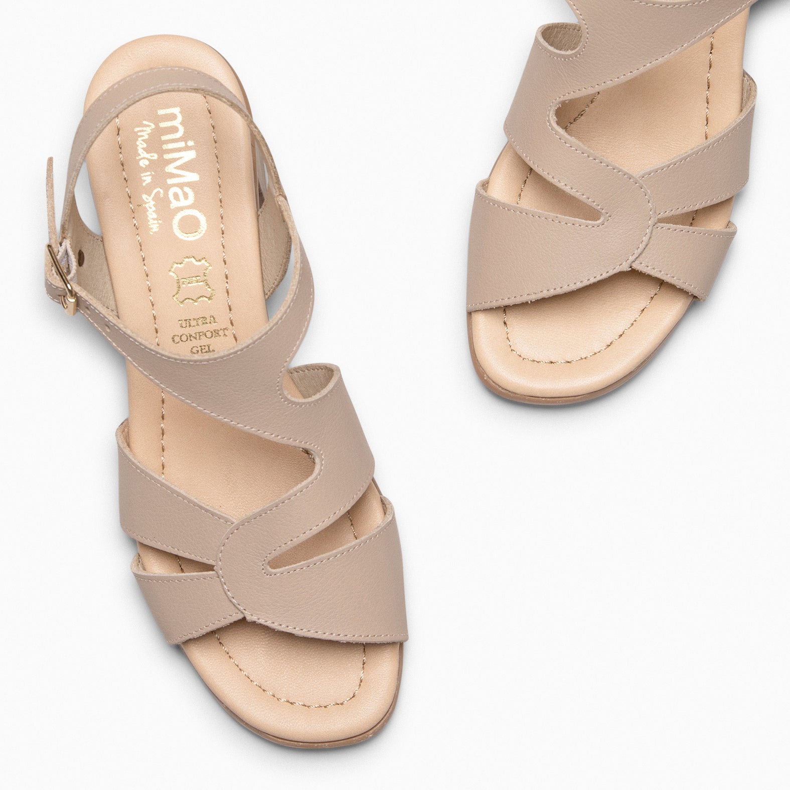 ESTRELLA - Sandalias tacón Ancho BEIGE