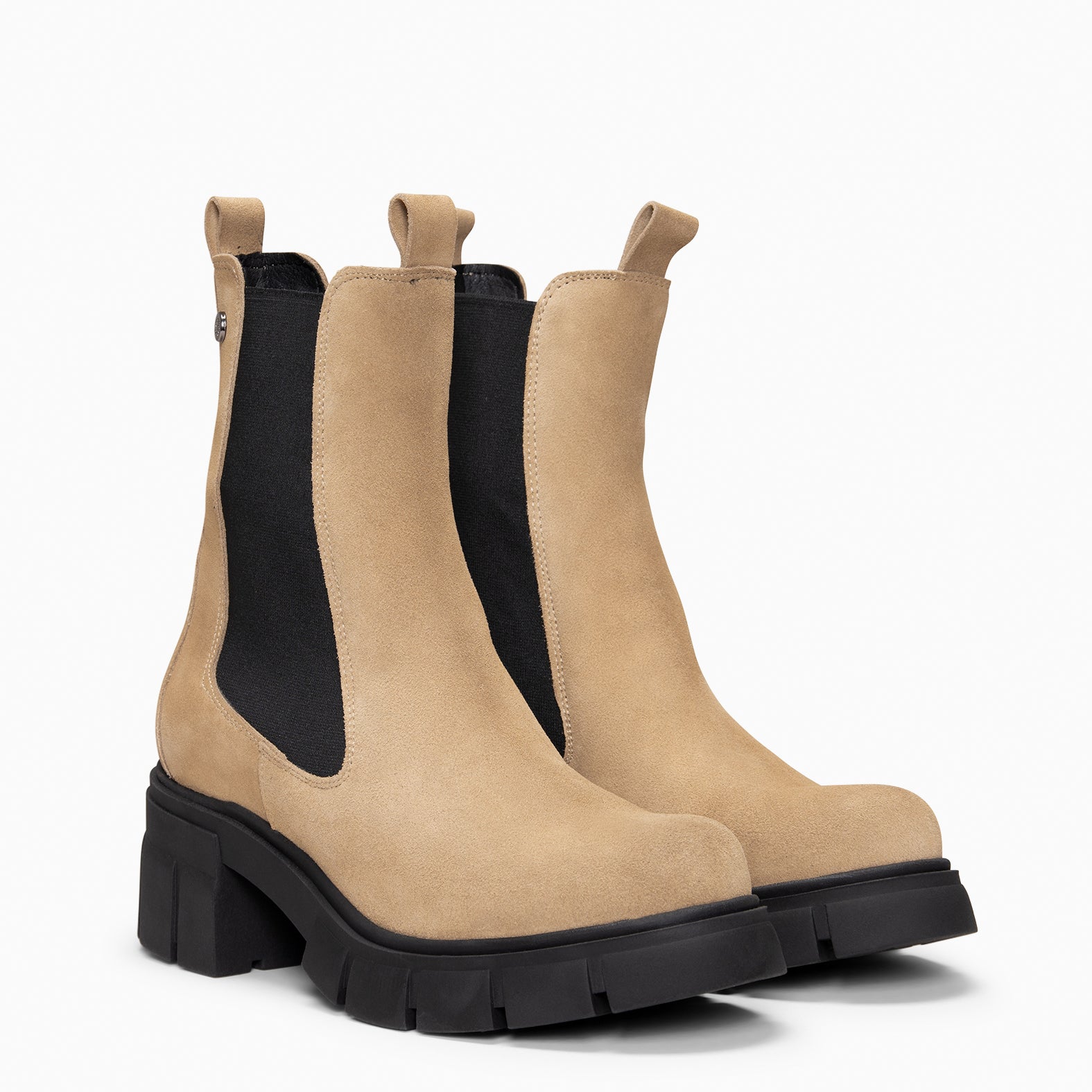 LUCIA - Botines Chelsea con plataforma BEIGE - miMaO ®