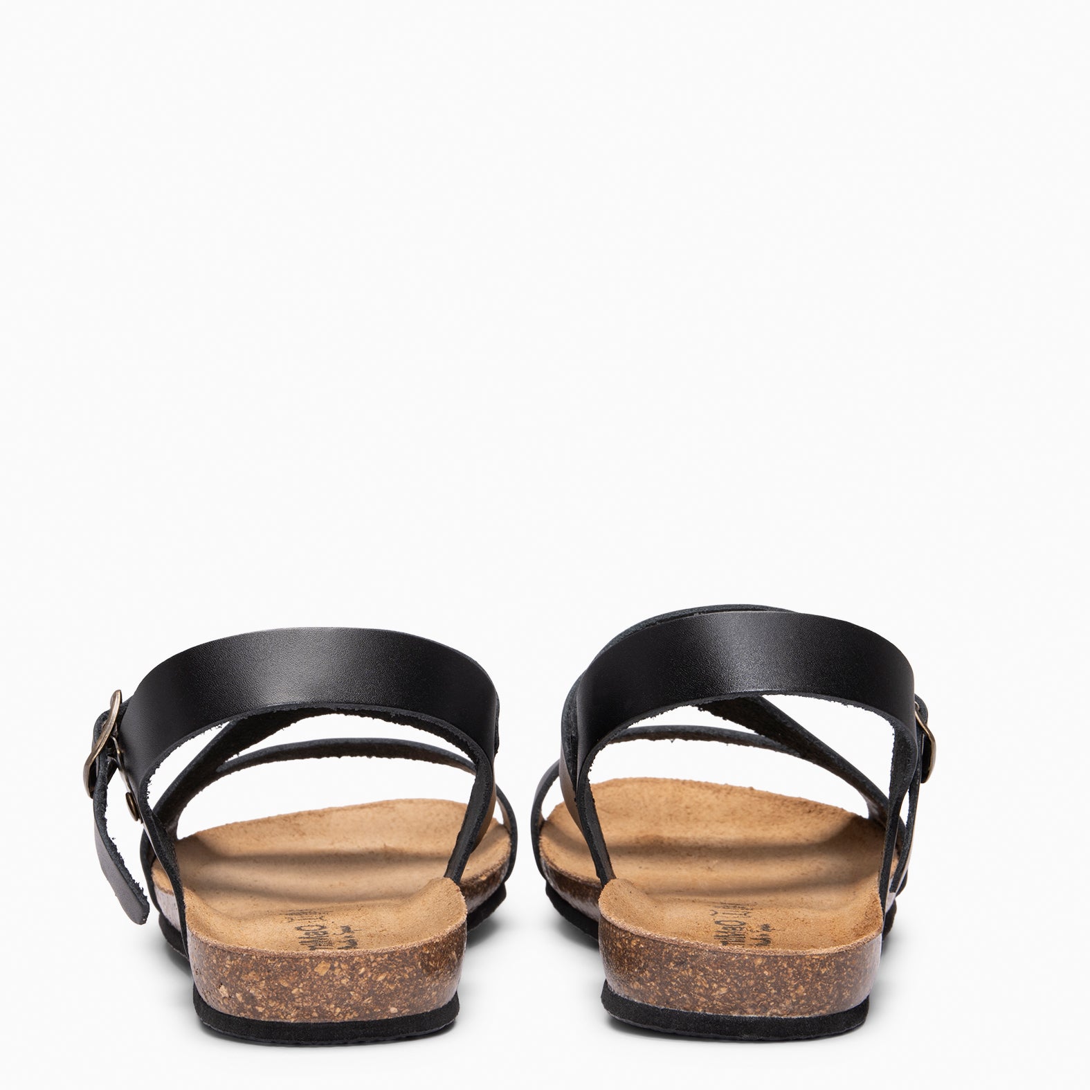 LIS - Sandalias BIO de piel de Vaquetilla NEGRO