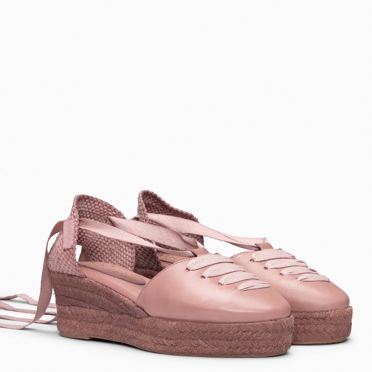 NOJA - LIGHT PINK Espadrilles with natural dyeing