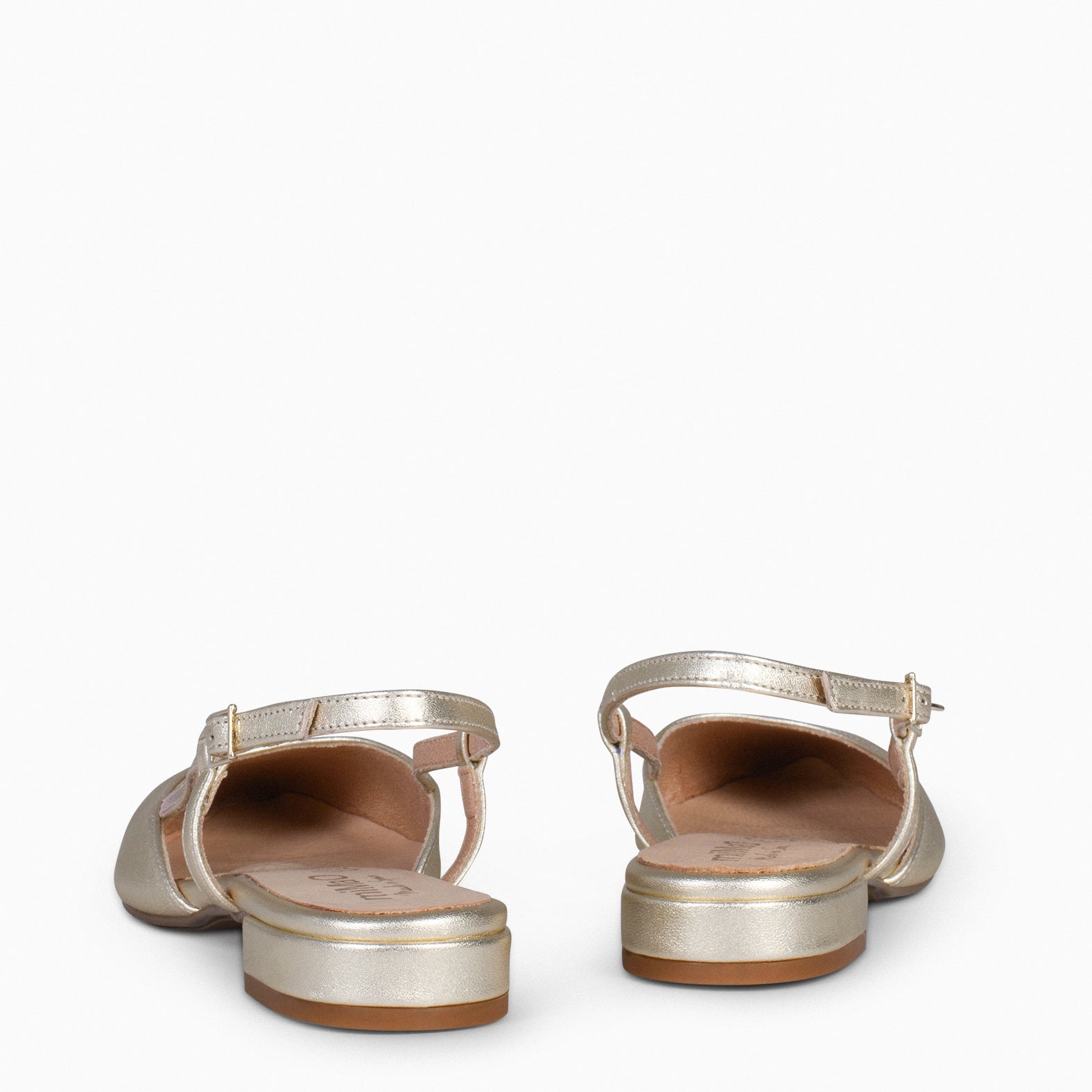 BRUNCH – Zapatos Planos Destalonados PLATINO - miMaO ®