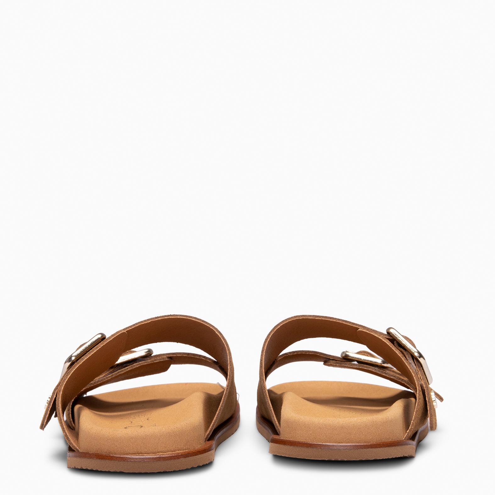 FRIDA - Sandales claquettes en daim CAMEL