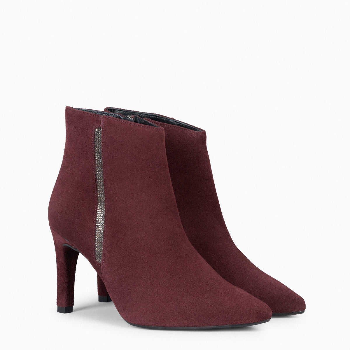 BOTÍN GLAM - Botines de tacón fino BURDEOS