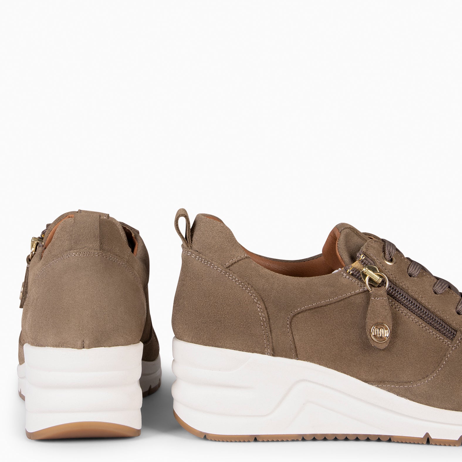 ARLES – Zapatillas deportivas con adorno cremallera TAUPE - miMaO ®