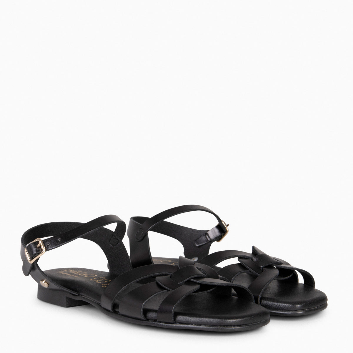 LIVIA - Sandalias planas elegantes NEGRO