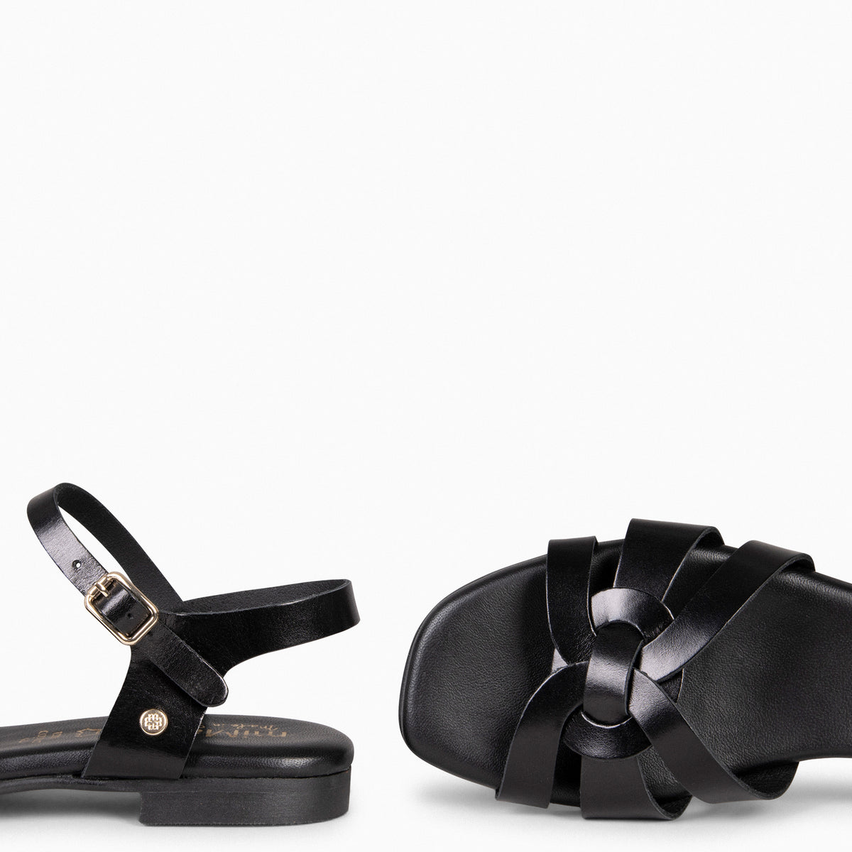 LIVIA - Sandalias planas elegantes NEGRO