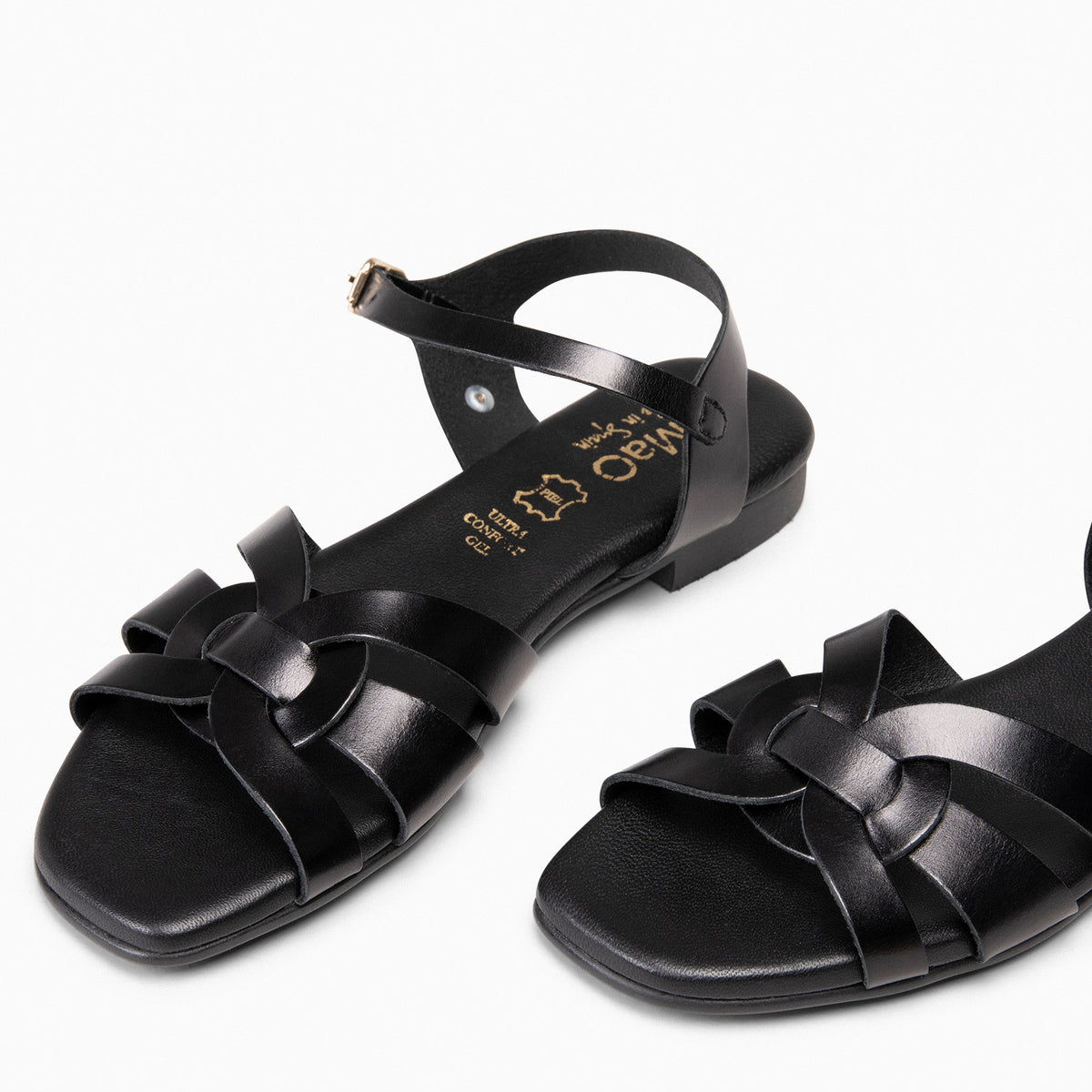LIVIA - Sandalias planas elegantes NEGRO