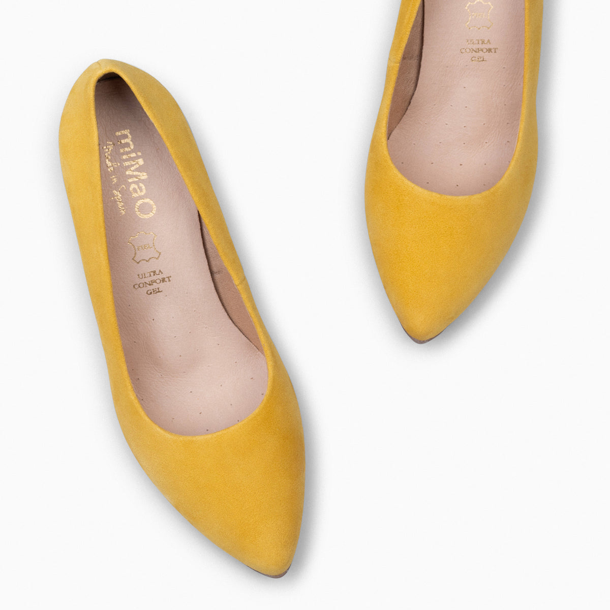 URBAN – Zapatos de tacón alto de ante AMARILLO