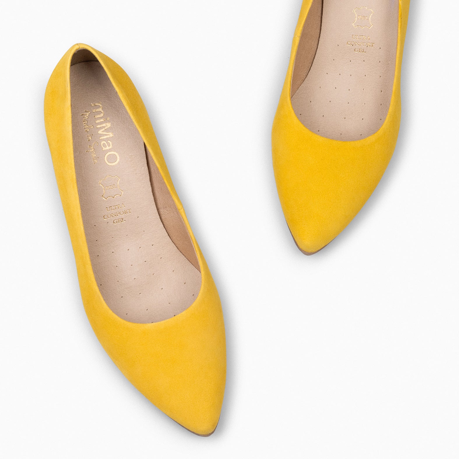 URBAN S - SAPATOS DE SALTO MÉDIO EM CAMURÇA AMARELO
