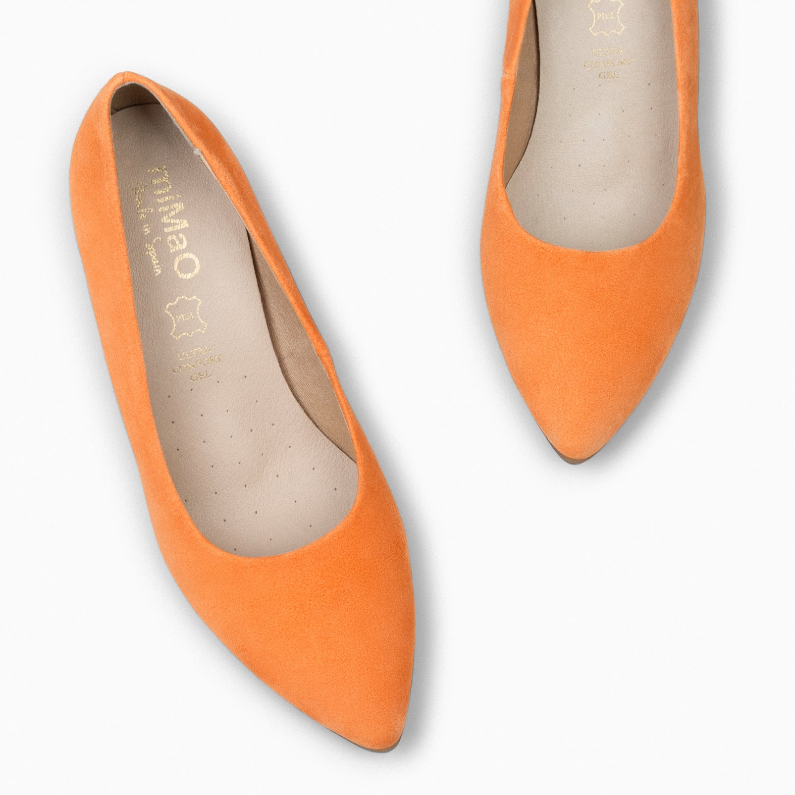 URBAN S - Zapato de tacón medio de ante NARANJA - miMaO ®