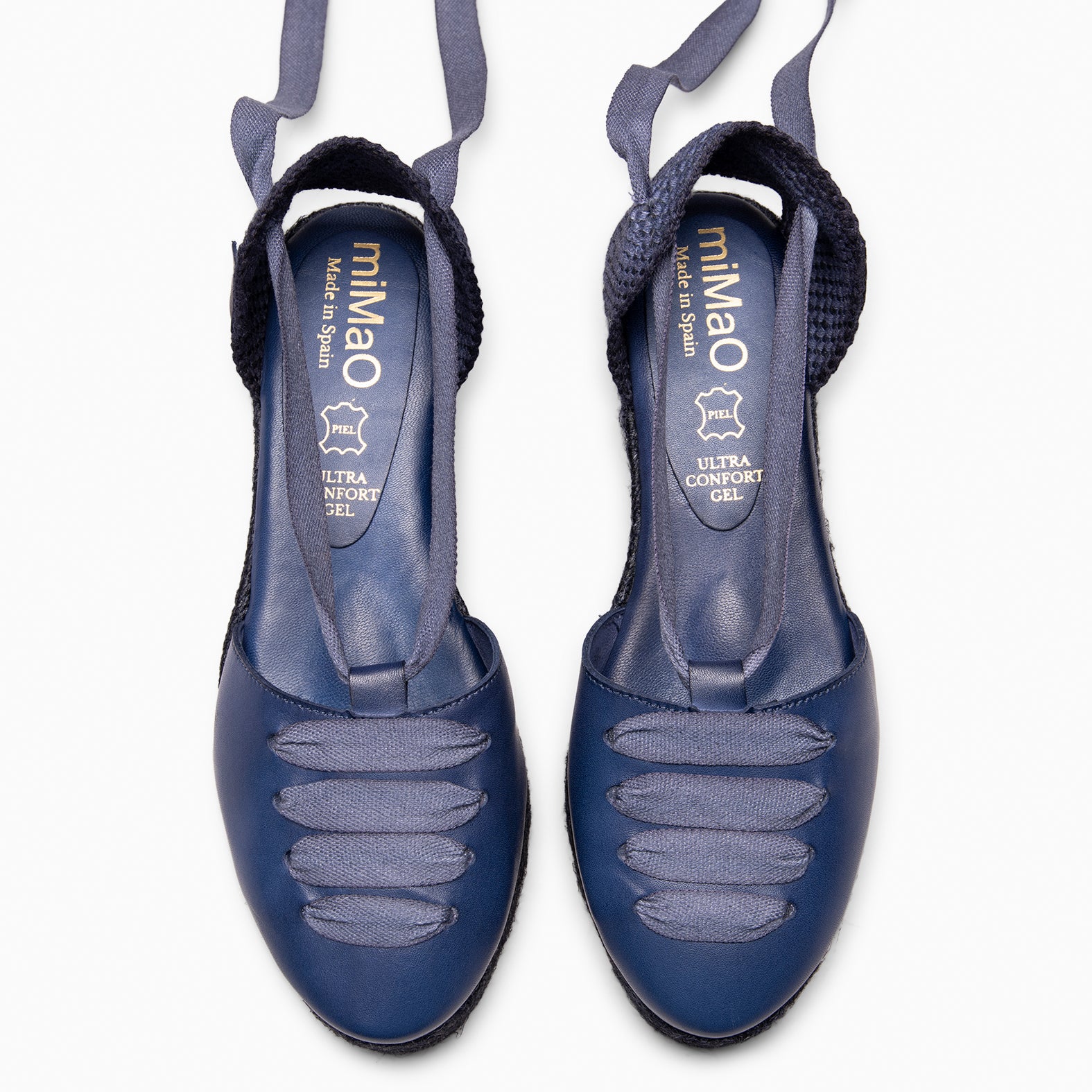 NOJA - Espadrilles à laçage BLEU MARINE (teinture naturelle par immersion) 